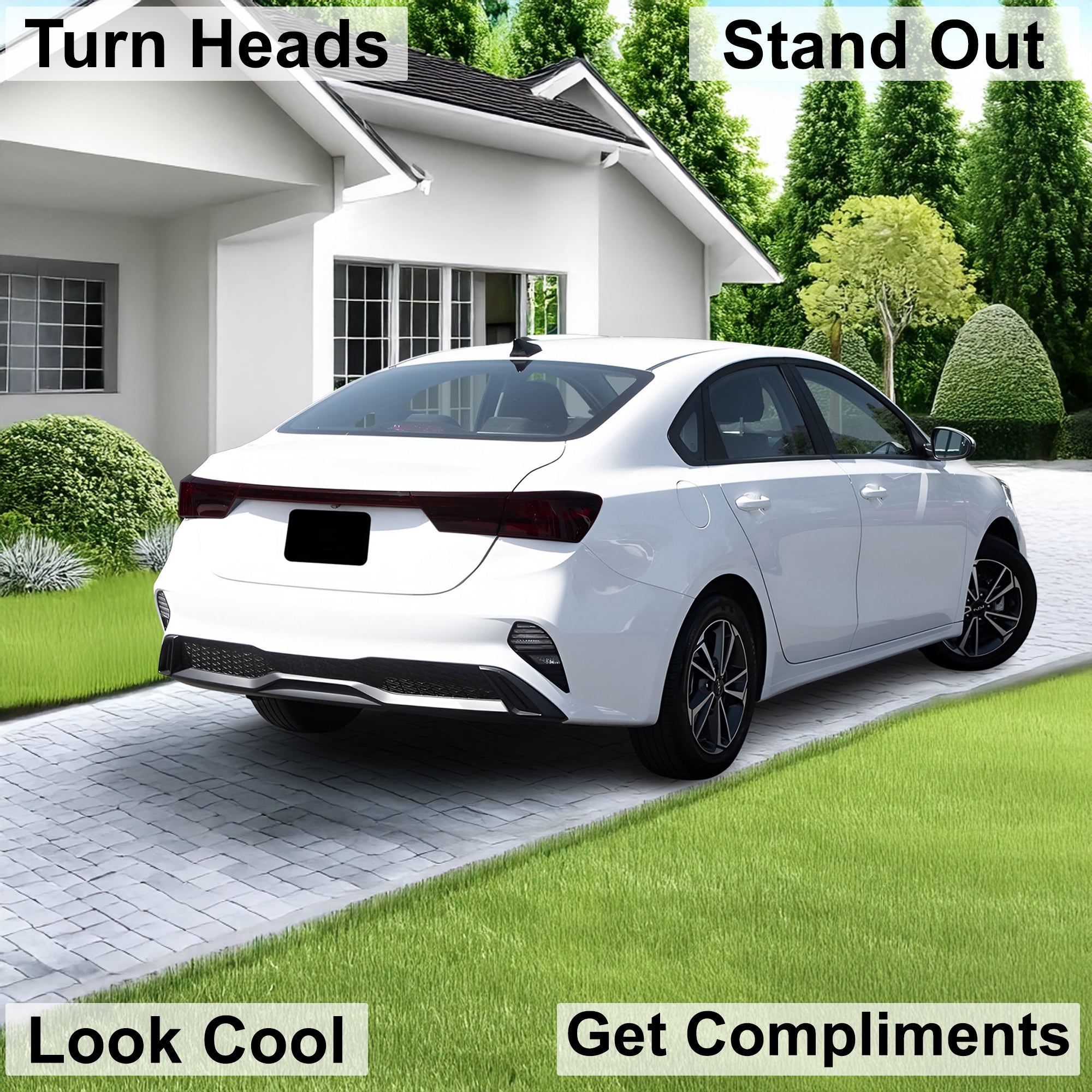 Full Headlight Taillight Precut Smoked PPF Tint Kit Film Overlay Fits Kia Forte 2019 - 2024 - Bogar Tech Designs