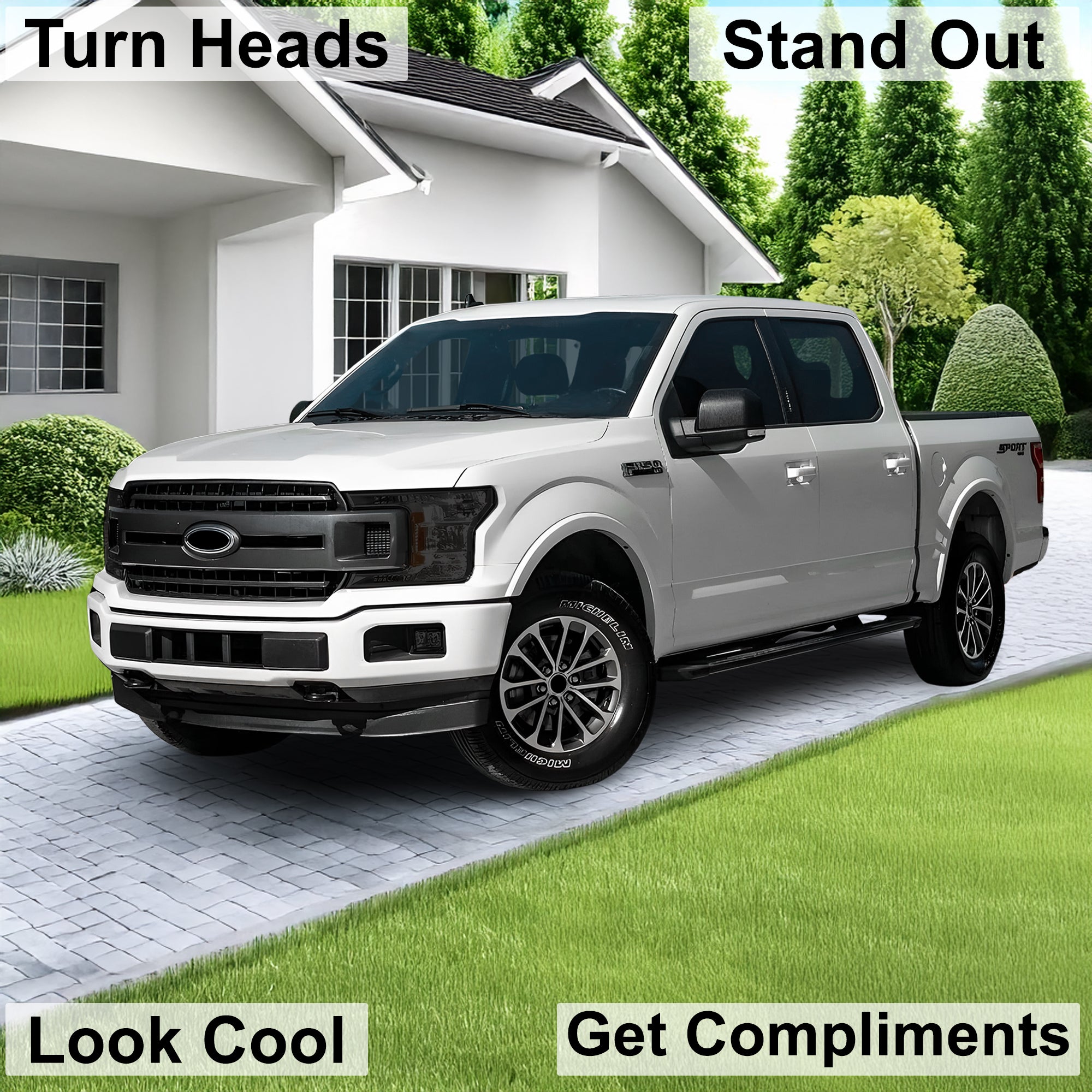 Complete Full Headlight Taillight Precut Film Overlay Tint Kit Fits Ford F150 2018 - 2020 - Bogar Tech Designs