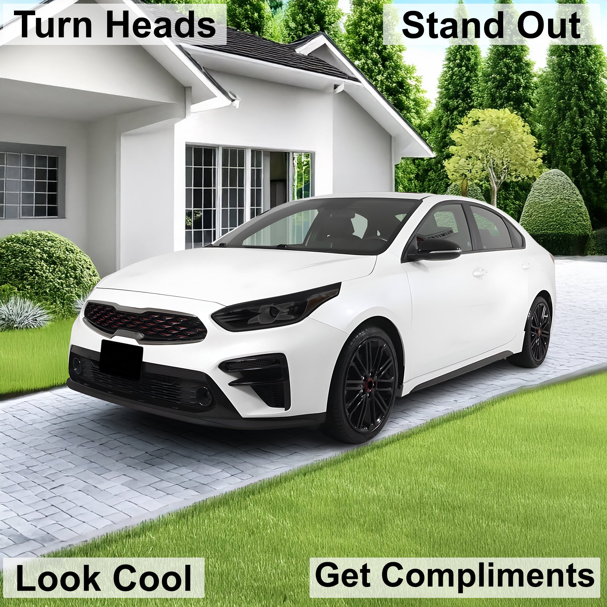 Full Headlight Taillight Precut Smoked PPF Tint Kit Film Overlay Fits Kia Forte 2019 - 2021 - Bogar Tech Designs