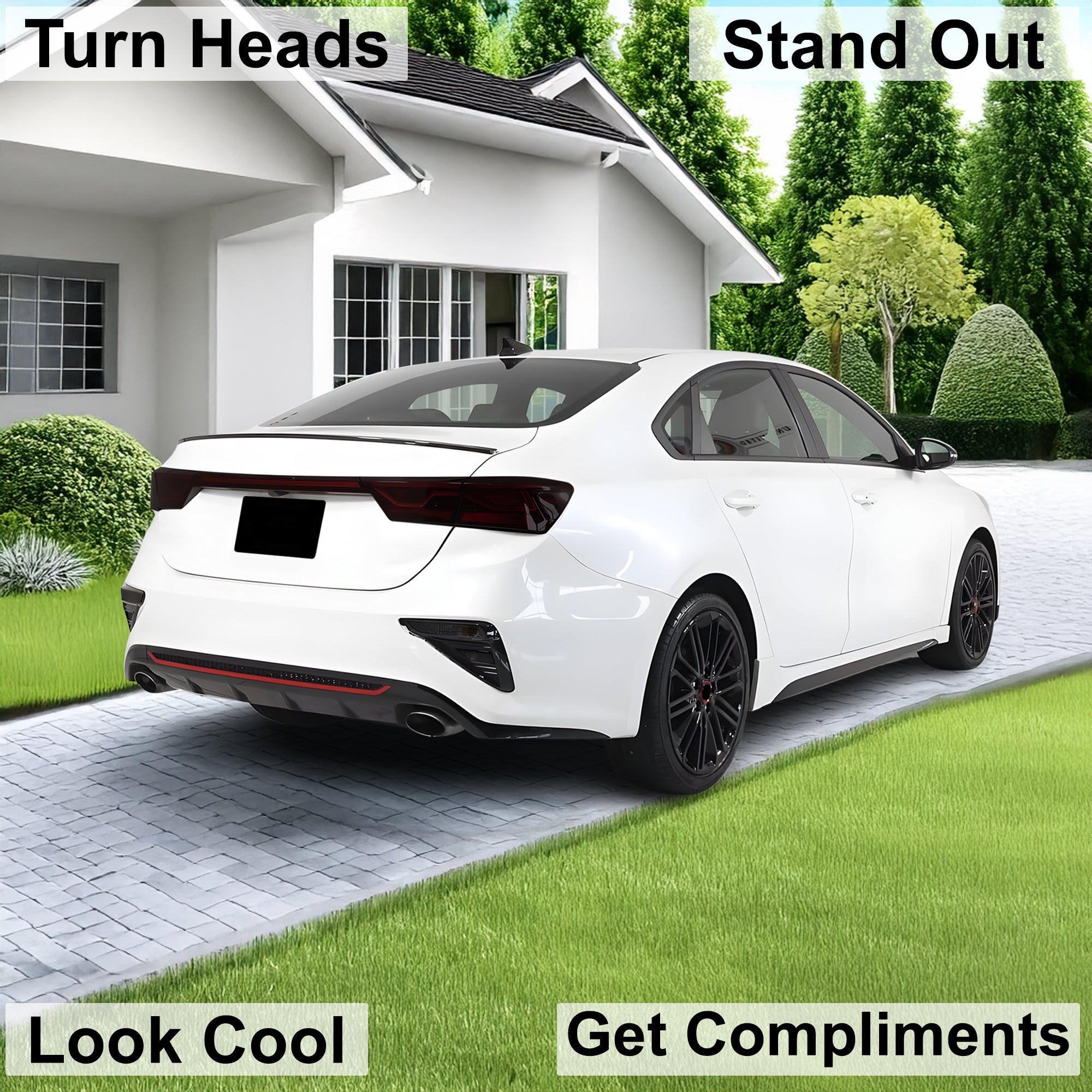 Full Headlight Taillight Precut Smoked PPF Tint Kit Film Overlay Fits Kia Forte 2019 - 2021 - Bogar Tech Designs