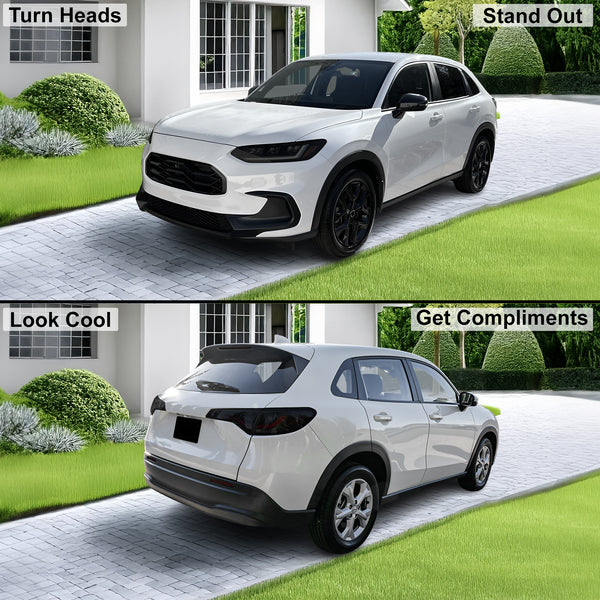 Full Headlight Taillight Precut Smoked PPF Tint Kit Film Overlay Fits Honda HR - V 2023 - 2025 - Bogar Tech Designs