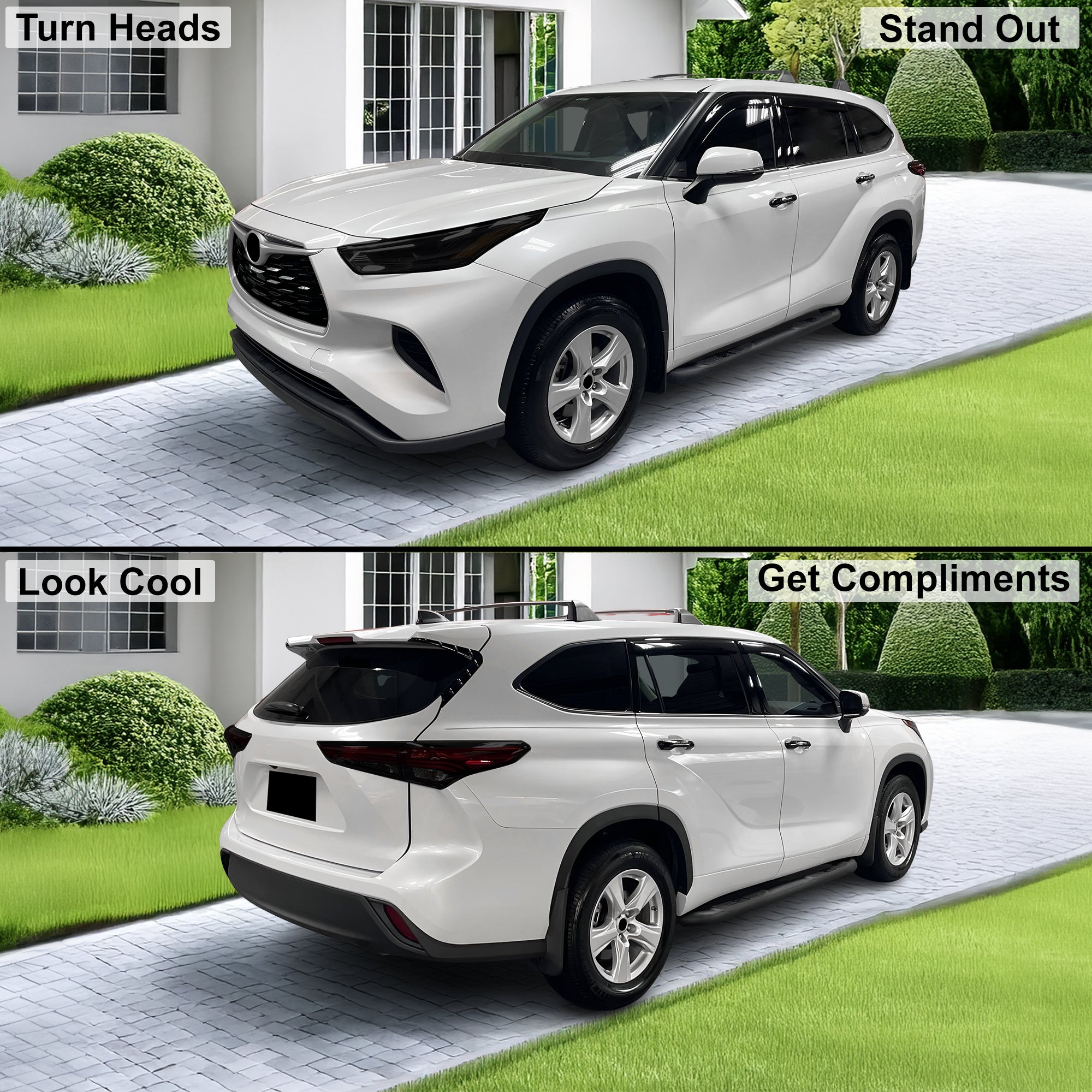 Full Headlight Taillight Precut Smoked PPF Tint Kit Film Overlay Fits Toyota Highlander 2020 - 2025 - Bogar Tech Designs