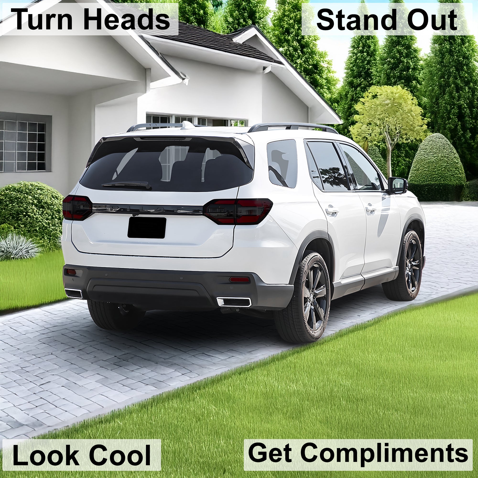 Full Headlight Taillight Precut Smoked PPF Tint Kit Film Overlay Fits Honda Pilot 2023 - 2025 - Bogar Tech Designs