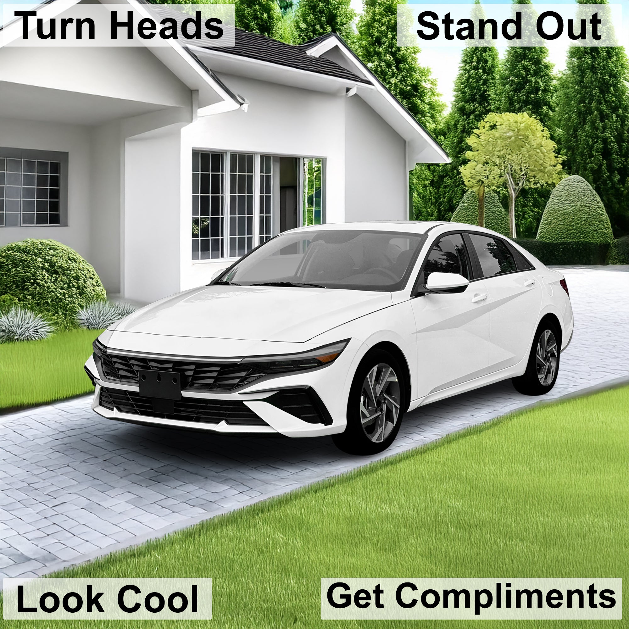 Full Headlight Taillight Precut Smoked PPF Tint Kit Film Overlay Fits Hyundai Elantra 2021 - 2025 - Bogar Tech Designs