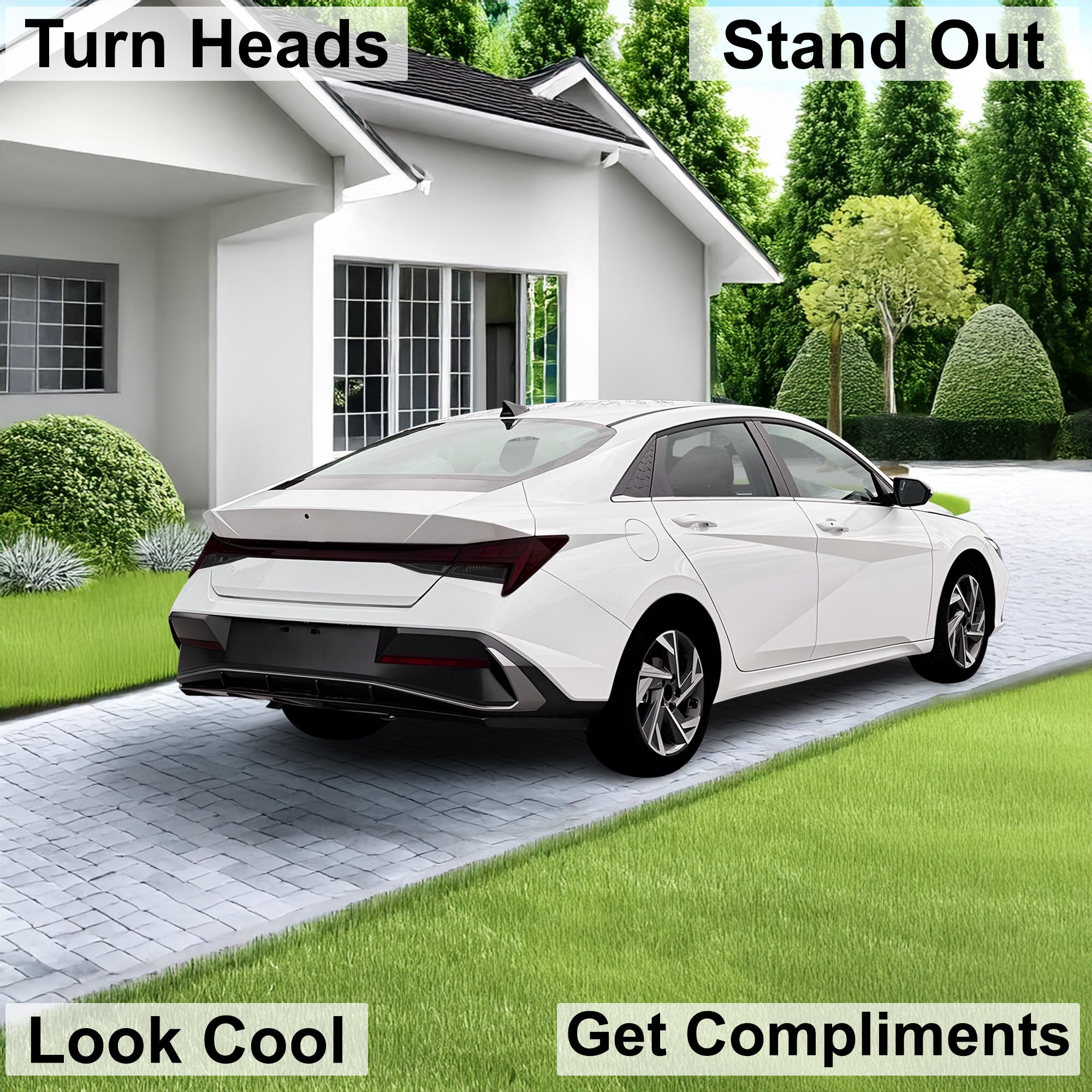 Full Headlight Taillight Precut Smoked PPF Tint Kit Film Overlay Fits Hyundai Elantra 2021 - 2025 - Bogar Tech Designs