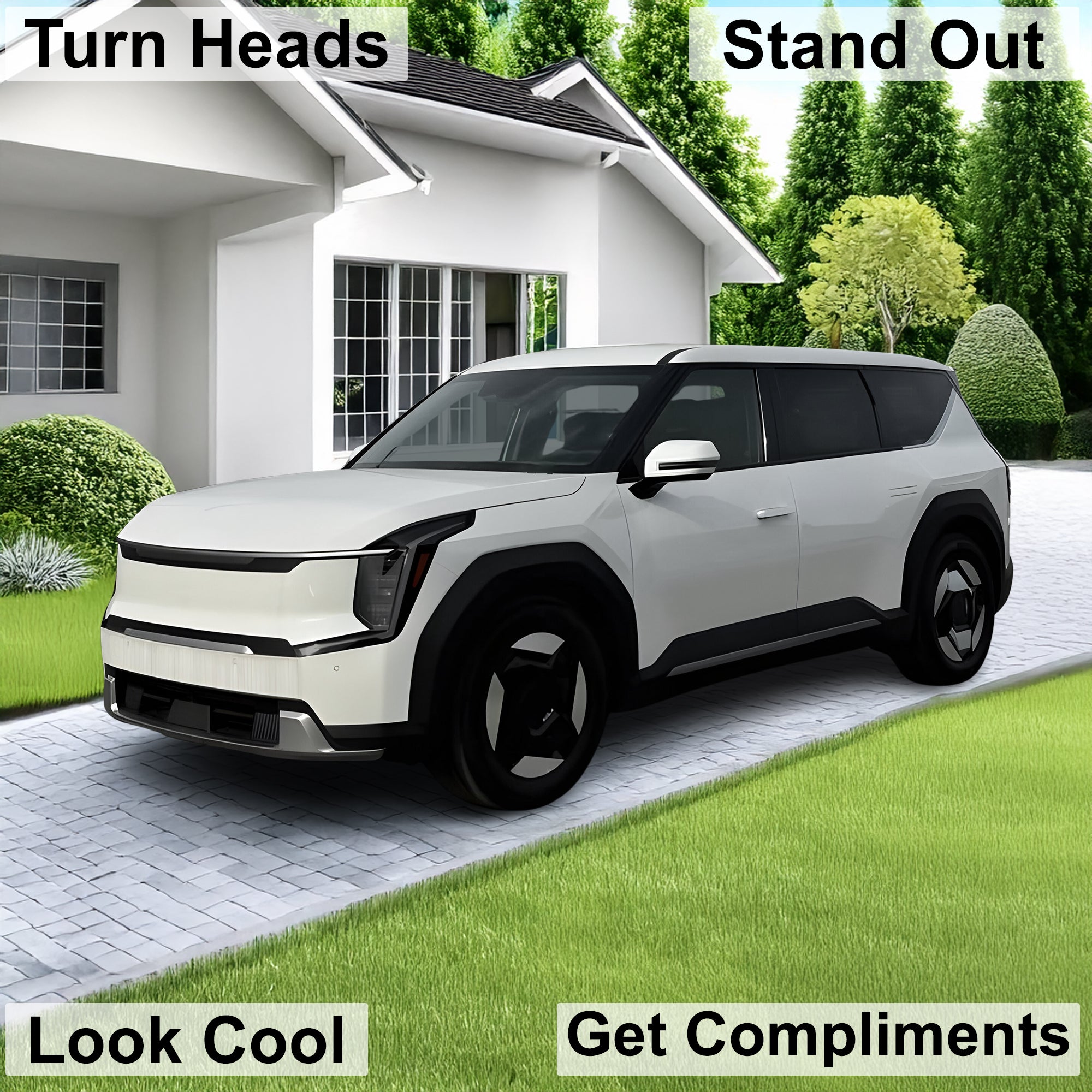 KIA EV9 2024–2026 Dark Smoke Headlight & Taillight Tint Kit – Precut Vinyl Lens Overlays