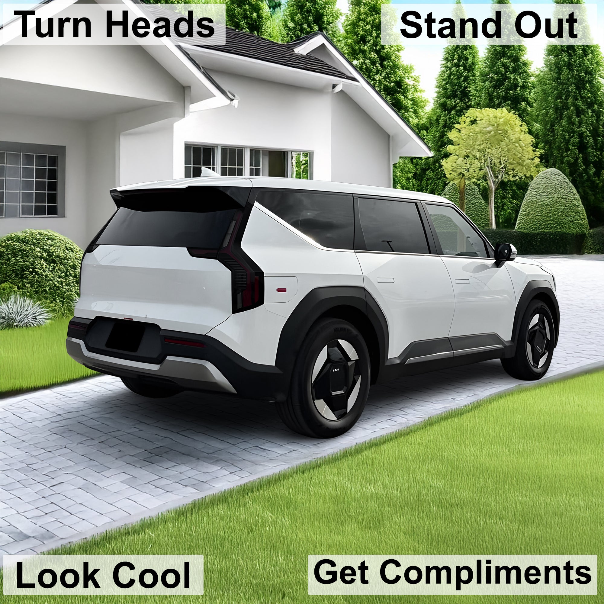 KIA EV9 2024–2026 Dark Smoke Headlight & Taillight Tint Kit – Precut Vinyl Lens Overlays