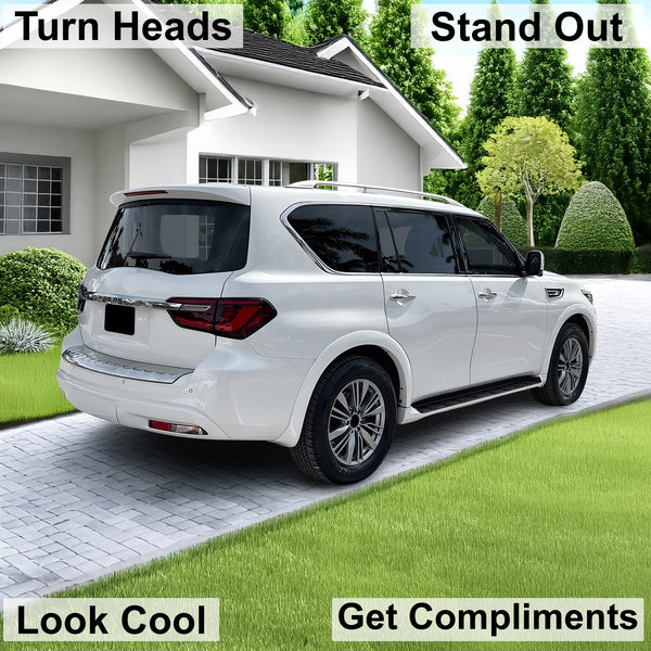 Full Headlight Taillight Precut Smoked PPF Tint Kit Film Overlay Fits Infiniti QX80 2018 - 2024 - Bogar Tech Designs