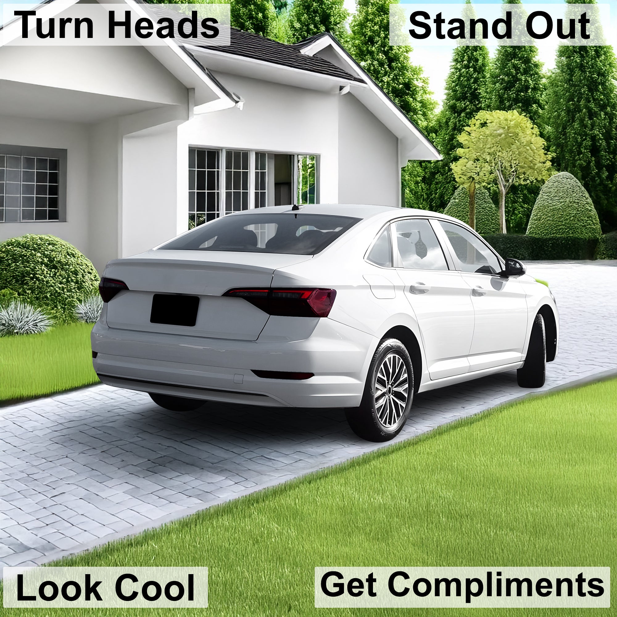 Full Headlight Taillight Precut Smoked PPF Tint Kit Film Overlay Fits Volkswagen Jetta 2019 - 2024 - Bogar Tech Designs