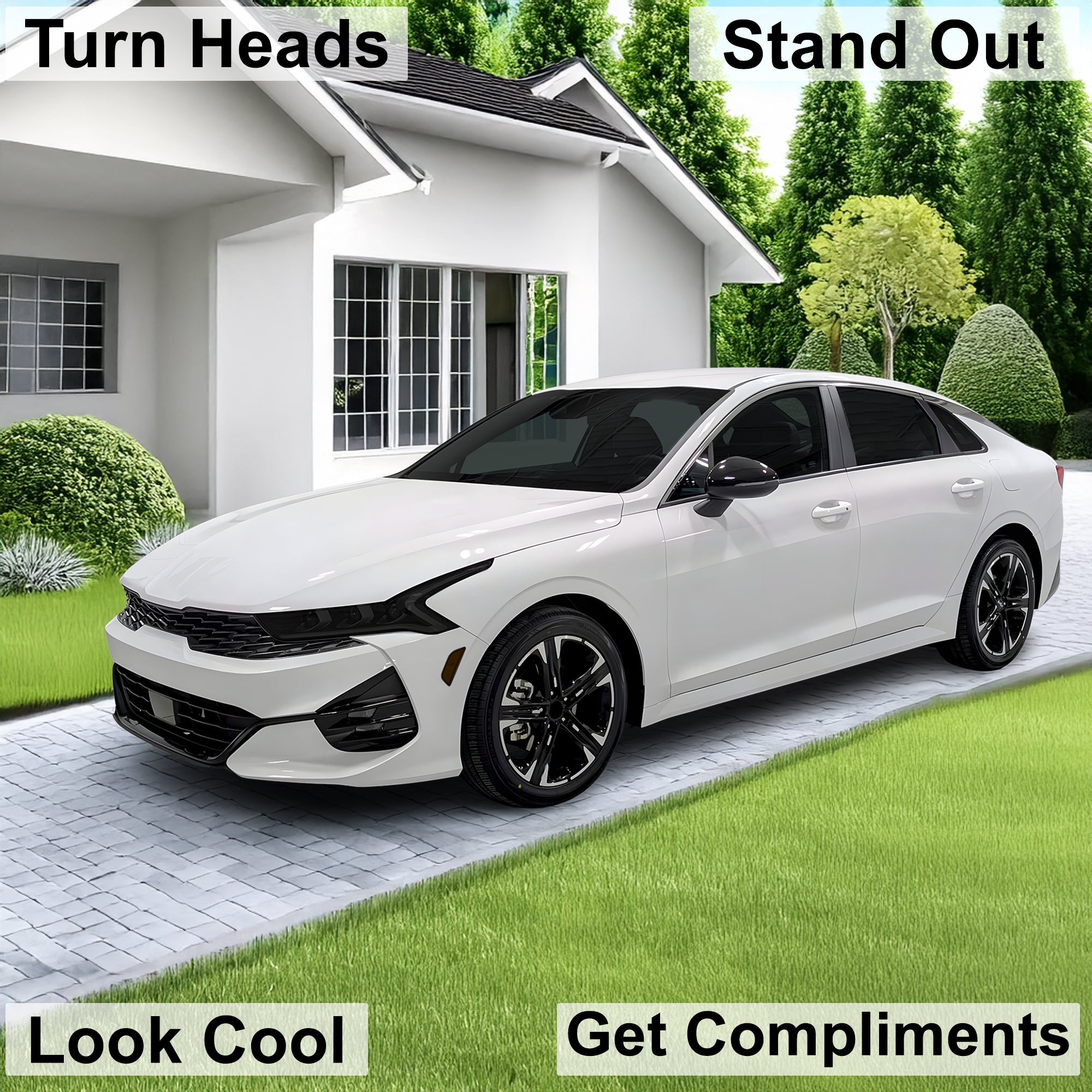 Headlight Taillight Precut Smoked PPF Tint Kit Film Overlay Fits Kia K5 2021 - 2024 - Bogar Tech Designs