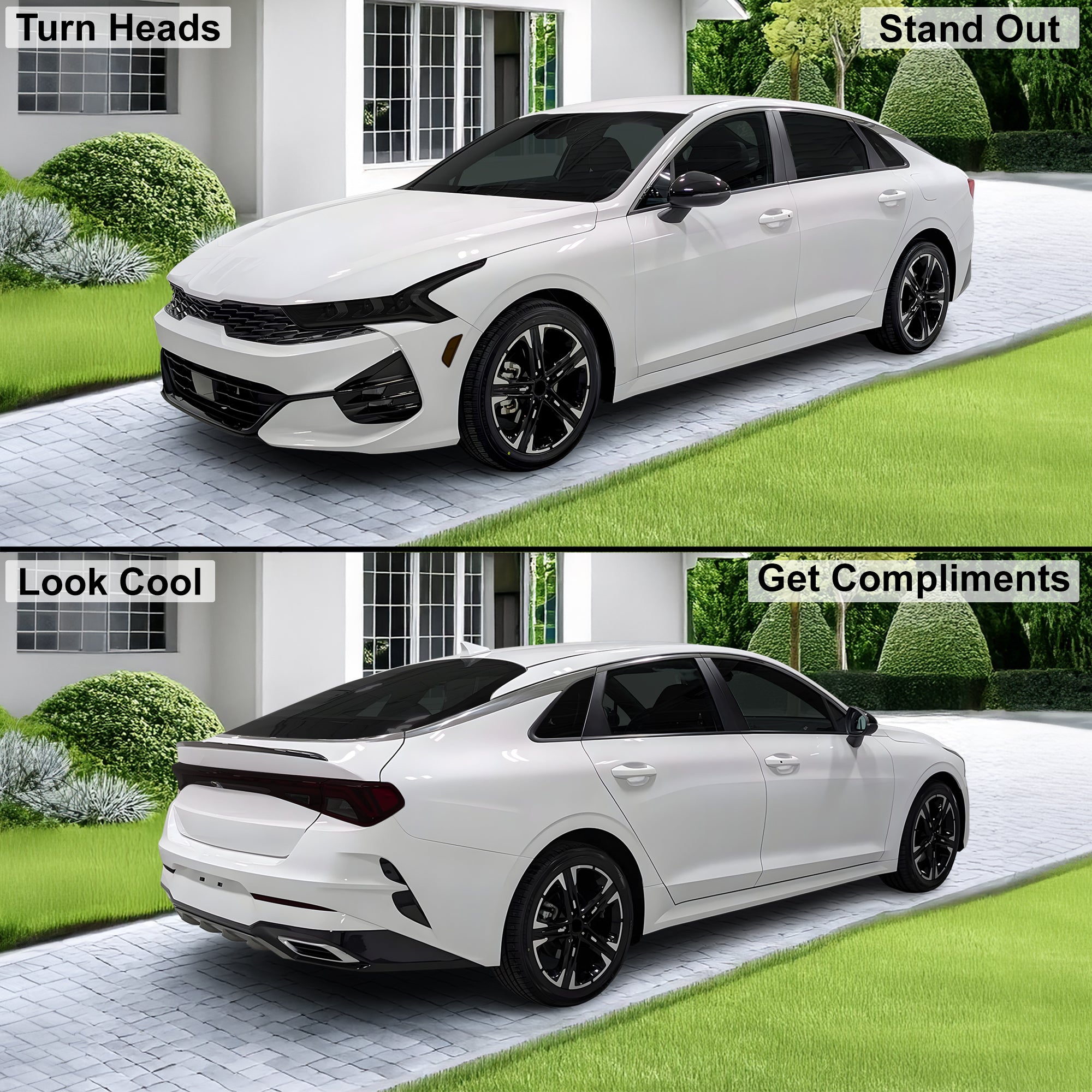 Headlight Taillight Precut Smoked PPF Tint Kit Film Overlay Fits Kia K5 2021 - 2024 - Bogar Tech Designs