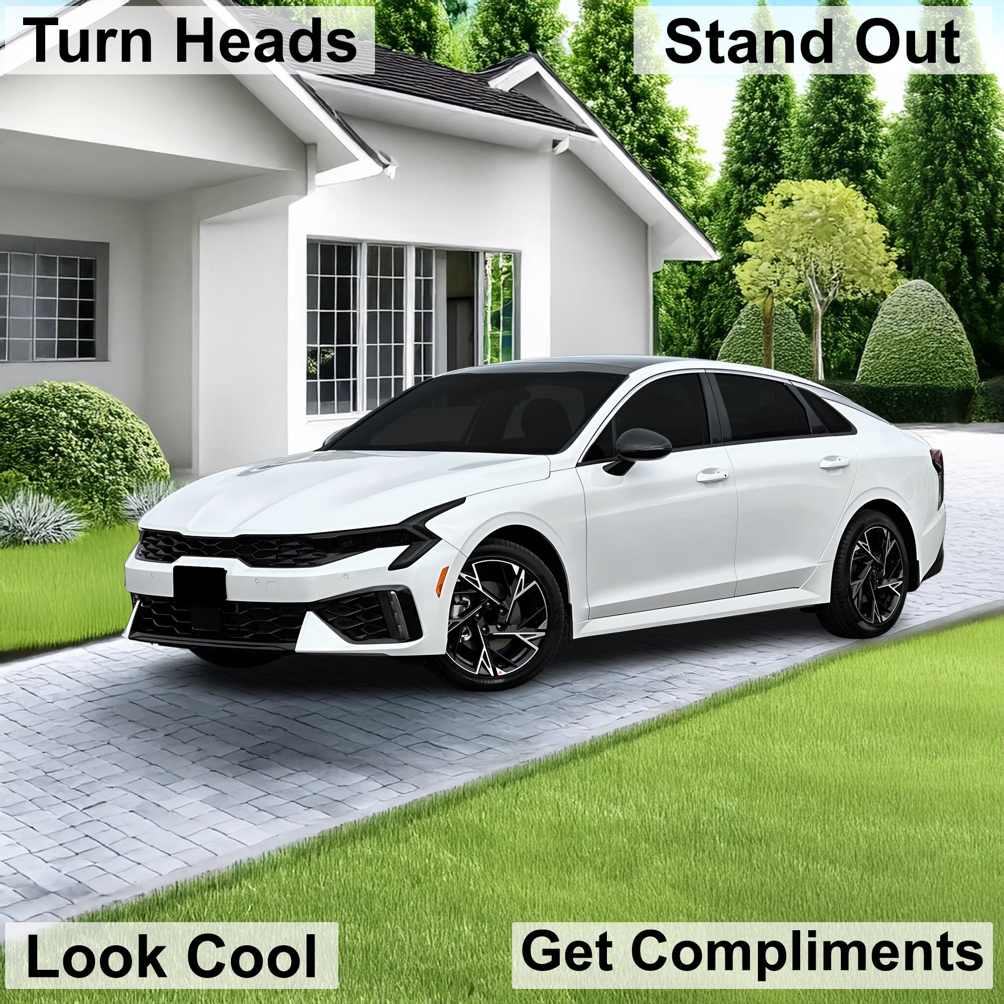 KIA K5 2025–2027 Dark Smoke Headlight & Taillight Tint Kit – Precut Vinyl Lens Overlays
