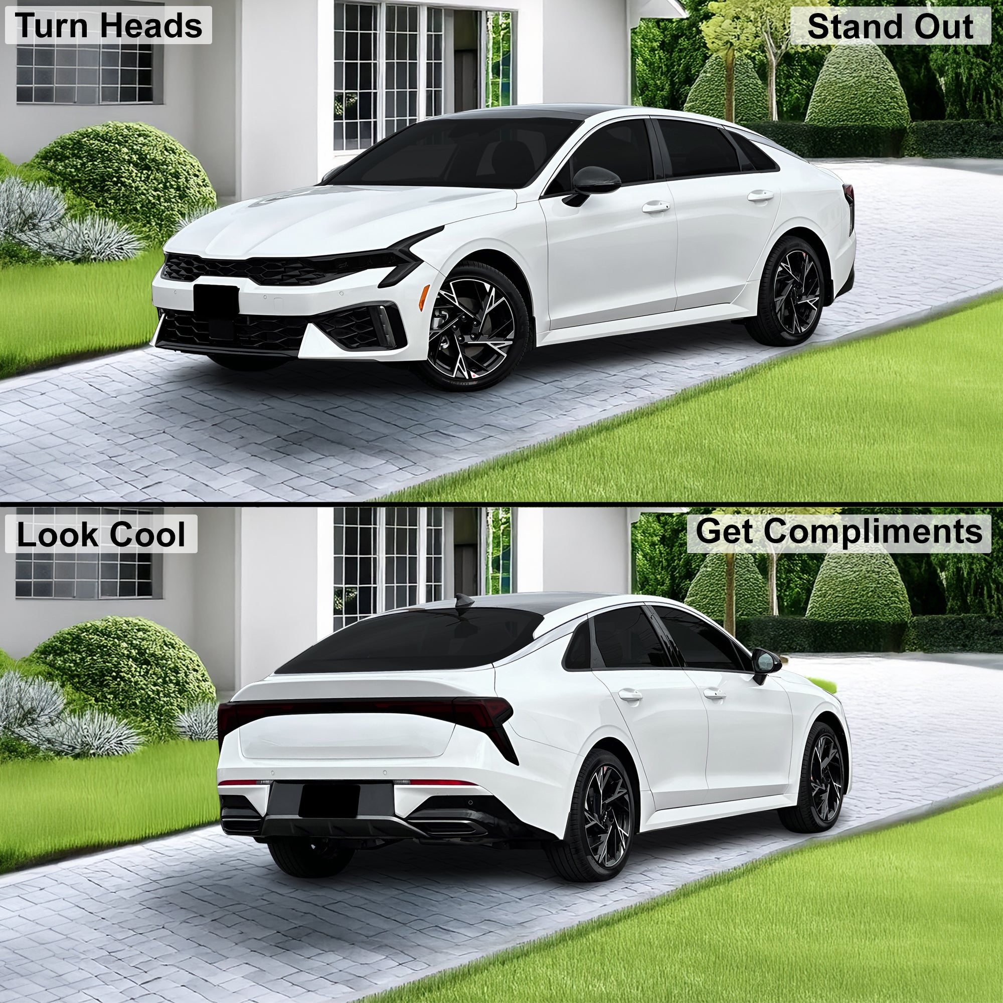 KIA K5 2025–2027 Dark Smoke Headlight & Taillight Tint Kit – Precut Vinyl Lens Overlays