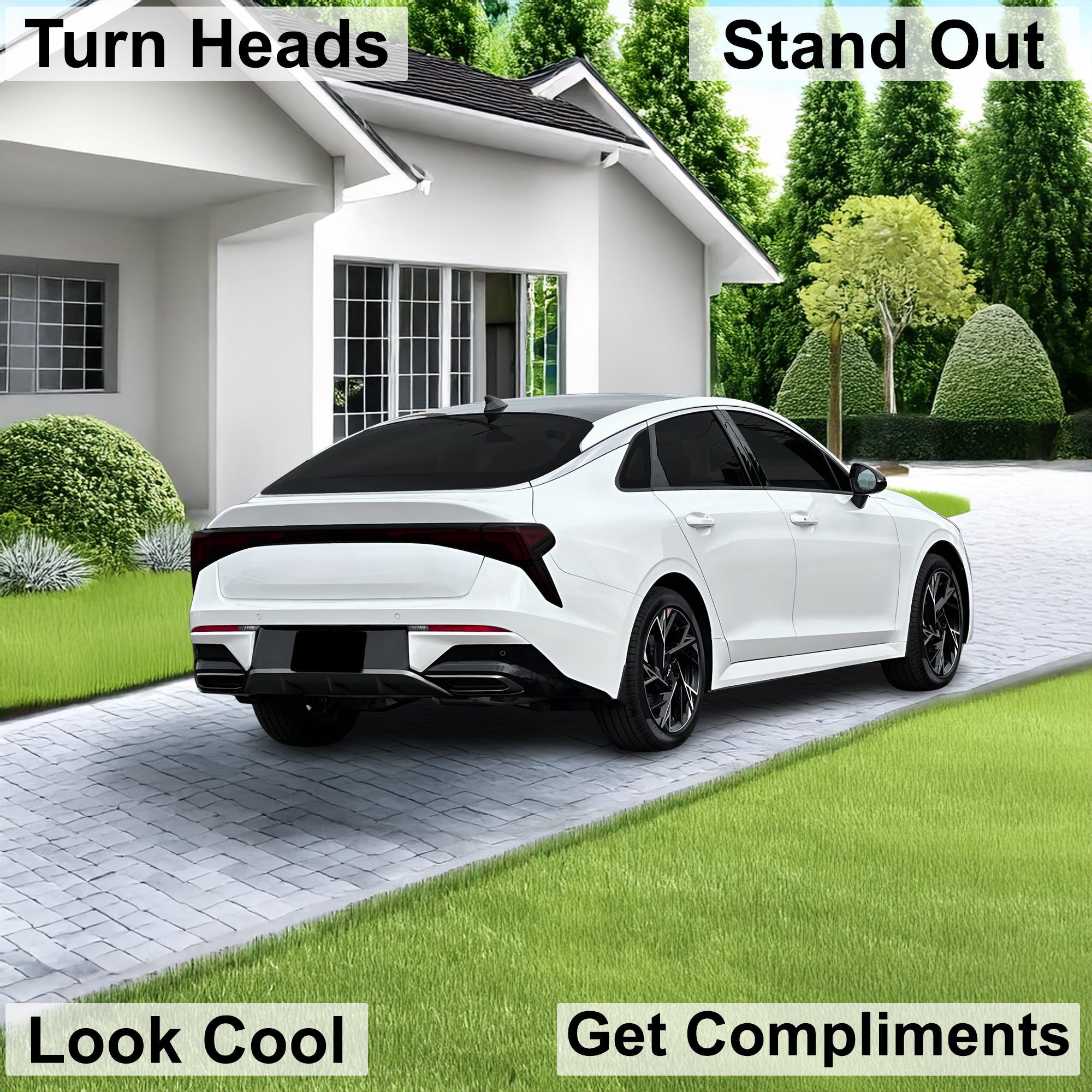 KIA K5 2025–2027 Dark Smoke Headlight & Taillight Tint Kit – Precut Vinyl Lens Overlays