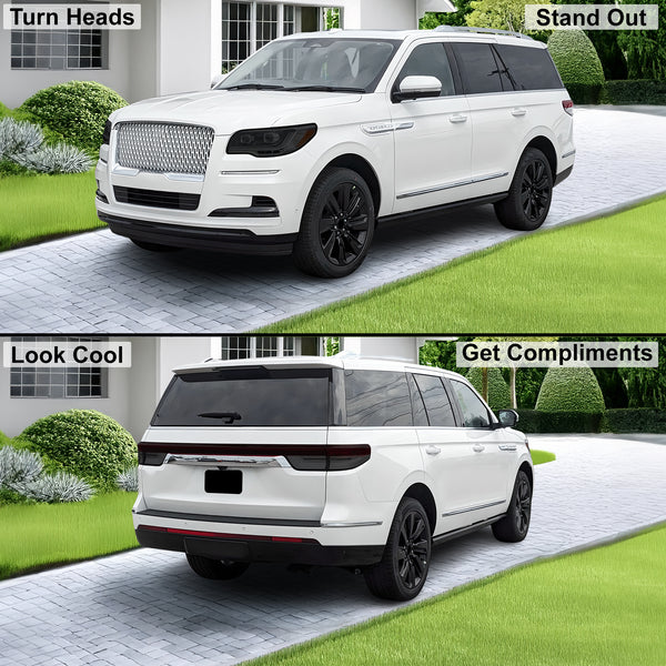 Fits Lincoln Navigator L 2022 - 2024 Full Headlight Taillight Precut Smoked PPF Tint Kit Film Overlay - Bogar Tech Designs