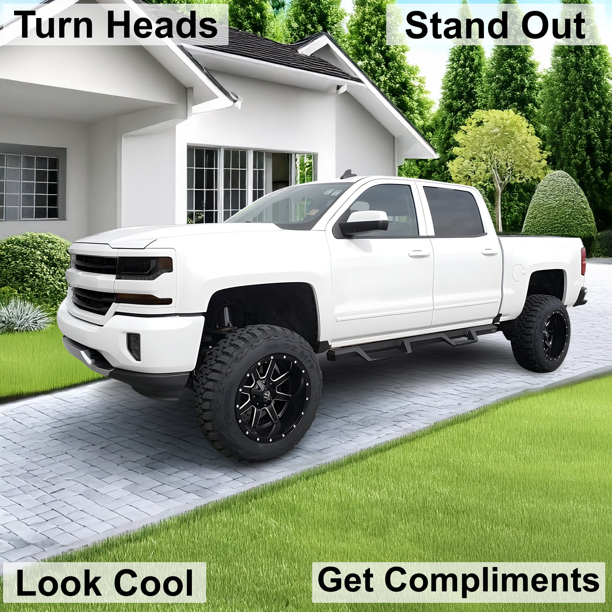 Full Headlight Taillight Precut Smoked PPF Tint Kit Film Overlay Fits Chevy Silverado 2014 - 2018 - Bogar Tech Designs