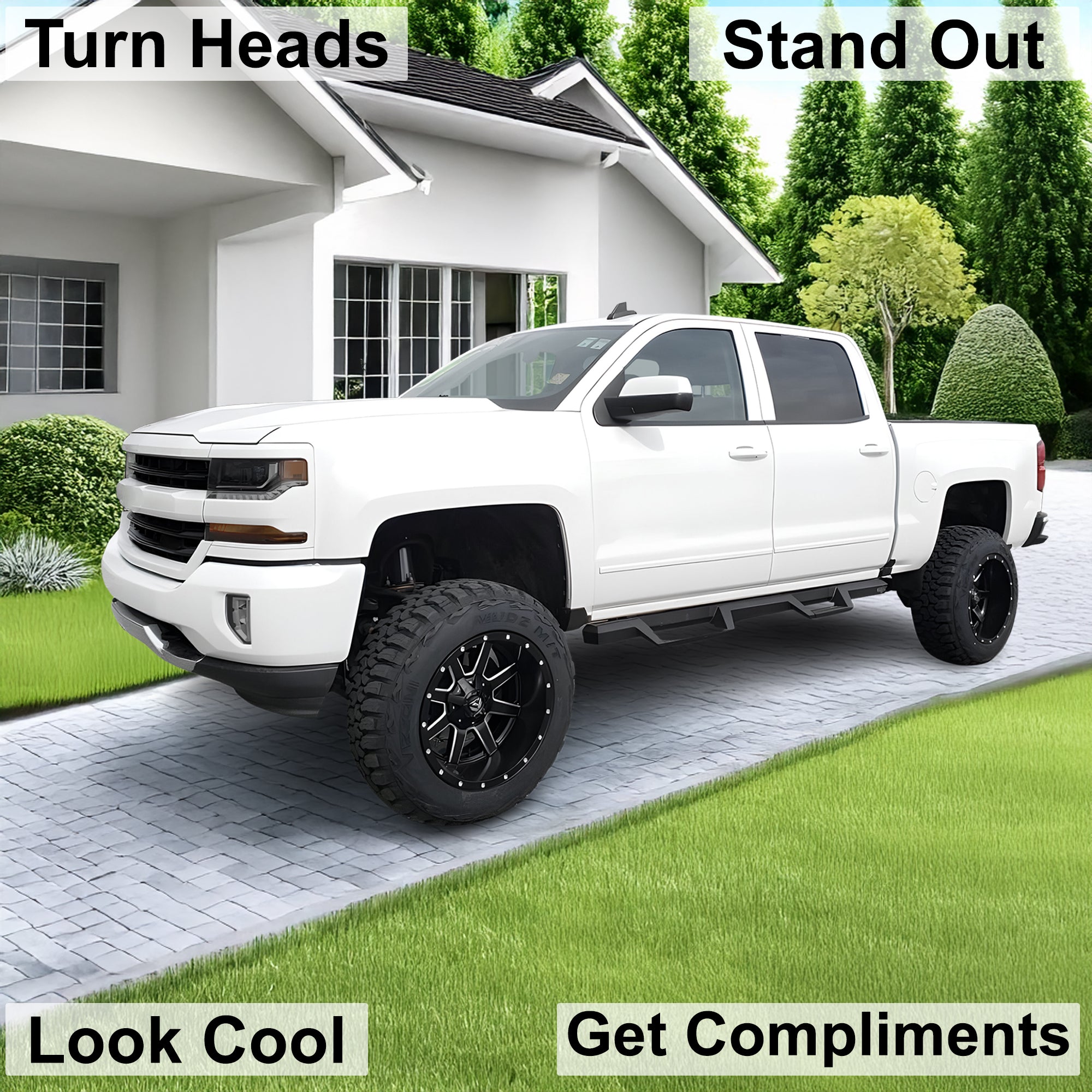 Full Headlight Taillight Precut Smoked PPF Tint Kit Film Overlay Fits Chevy Silverado 2014 - 2018 - Bogar Tech Designs