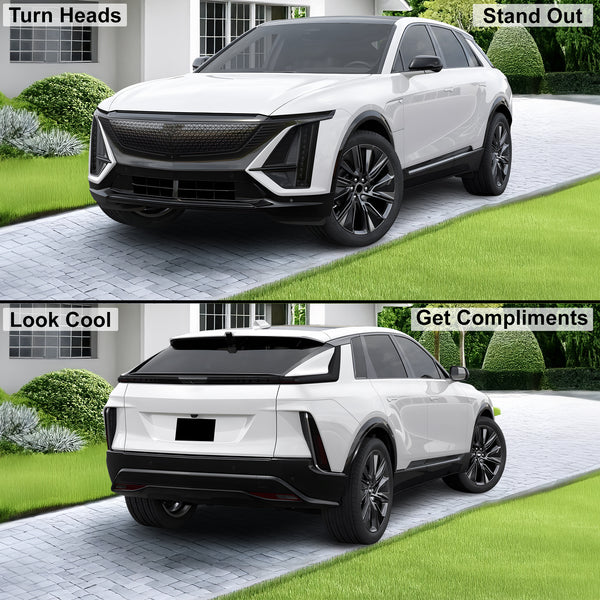 Full Headlight Taillight Precut Smoked PPF Tint Kit Film Overlay Fits Cadillac Lyriq 2023 - 2025 - Bogar Tech Designs