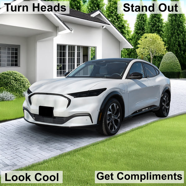 Full Headlight Taillight Precut Smoked PPF Tint Kit Film Overlay Fits Ford Mustang Mach - E 2021 - 2025 - Bogar Tech Designs
