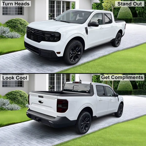 Full Headlight Taillight Precut Smoked PPF Tint Kit Film Overlay Fits Ford Maverick 2022 - 2025 - Bogar Tech Designs