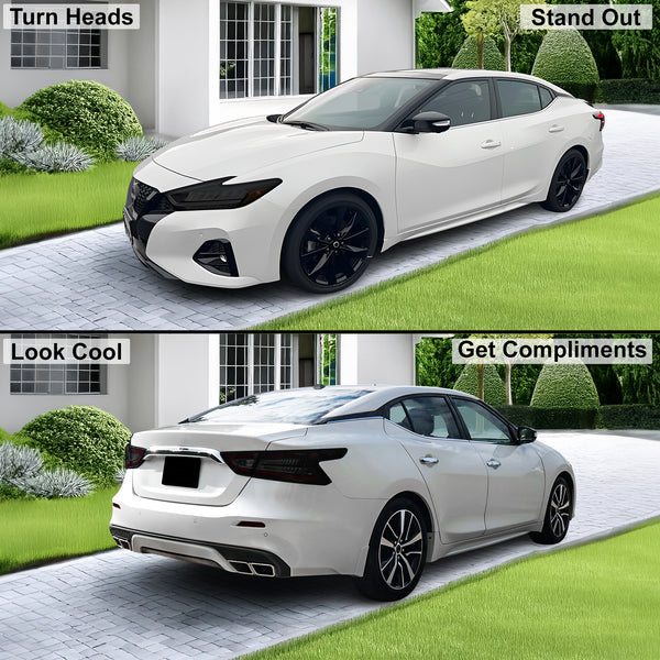 Full Headlight Taillight Precut Smoked PPF Tint Kit Film Overlay Fits Nissan Maxima 2015 - 2023 - Bogar Tech Designs