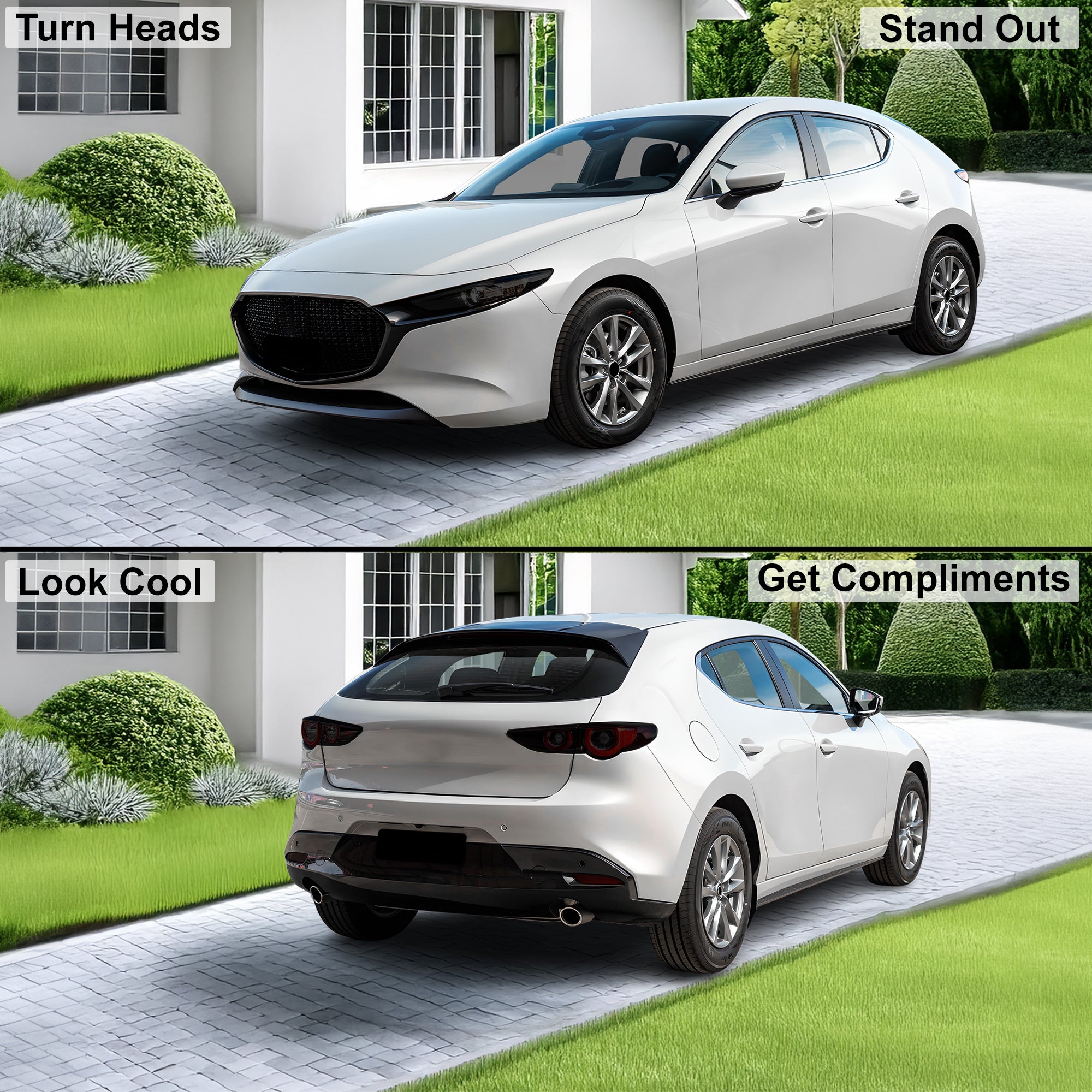 Full Headlight Taillight Precut Smoked PPF Tint Kit Film Overlay Fits Mazda 3 2019 - 2025 - Bogar Tech Designs