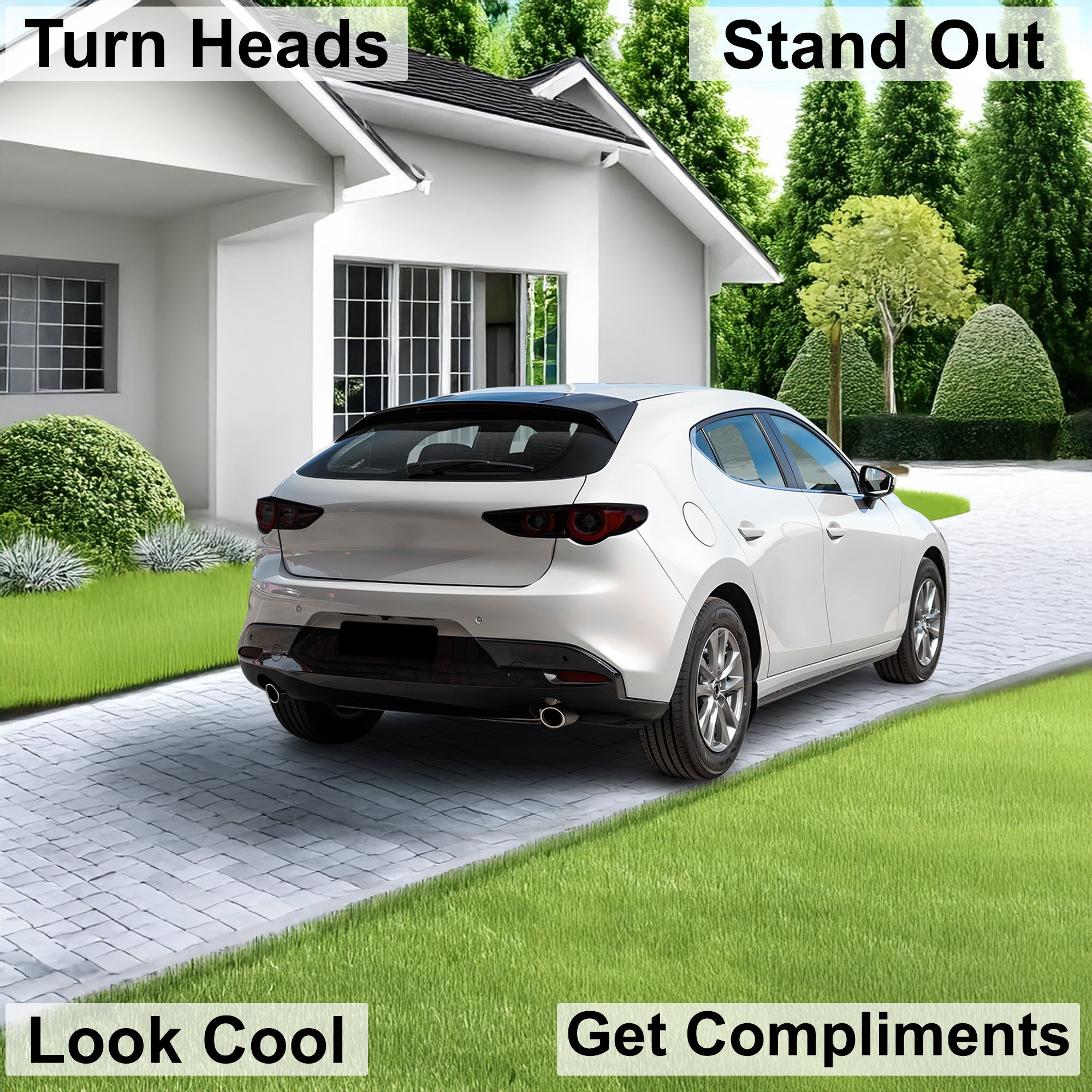 Full Headlight Taillight Precut Smoked PPF Tint Kit Film Overlay Fits Mazda 3 2019 - 2025 - Bogar Tech Designs