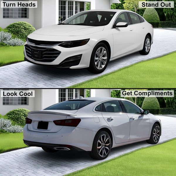 Full Headlight Taillight Precut Smoked PPF Tint Kit Film Overlay Fits Chevy Malibu 2016 - 2025 - Bogar Tech Designs