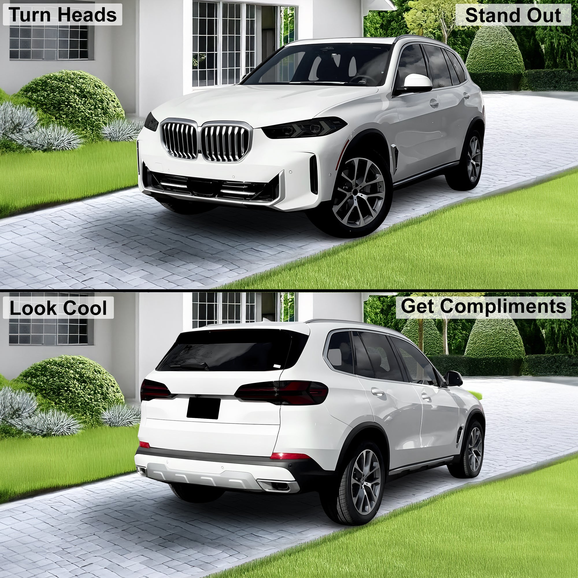 Full Headlight Taillight Precut Smoked PPF Tint Kit Film Overlay Fits BMW X5 2023 - 2025 - Bogar Tech Designs