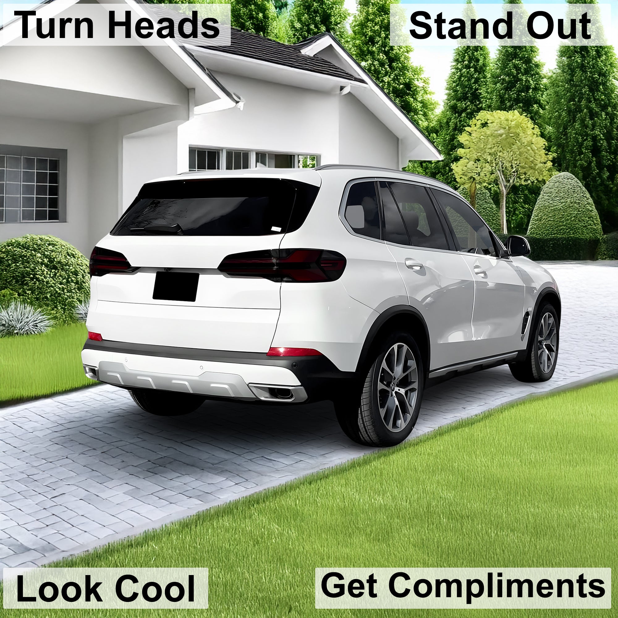 Full Headlight Taillight Precut Smoked PPF Tint Kit Film Overlay Fits BMW X5 2023 - 2025 - Bogar Tech Designs