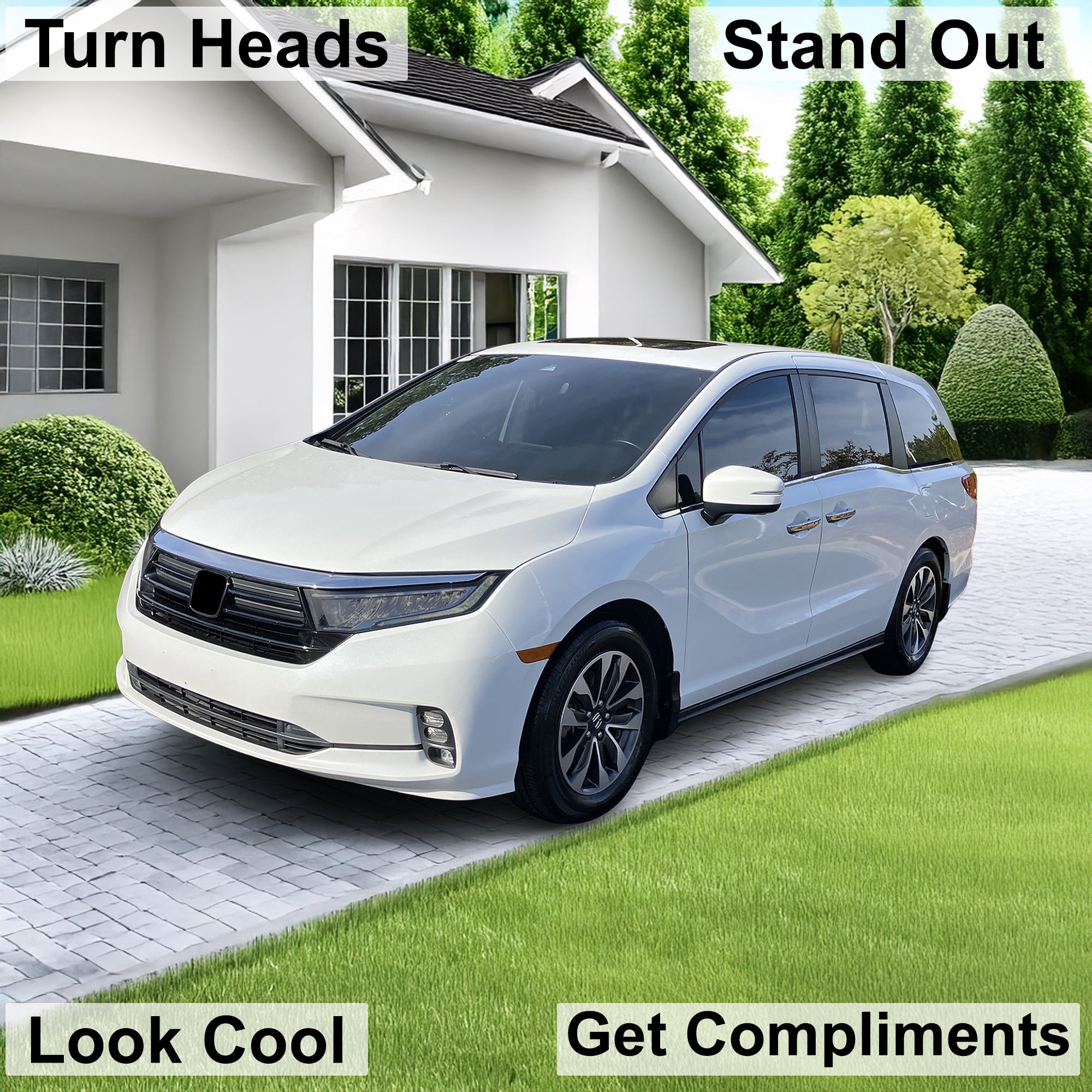 Honda Odyssey 2018–2026 Dark Smoke Headlight & Taillight Tint Kit – Precut Vinyl Lens Overlays
