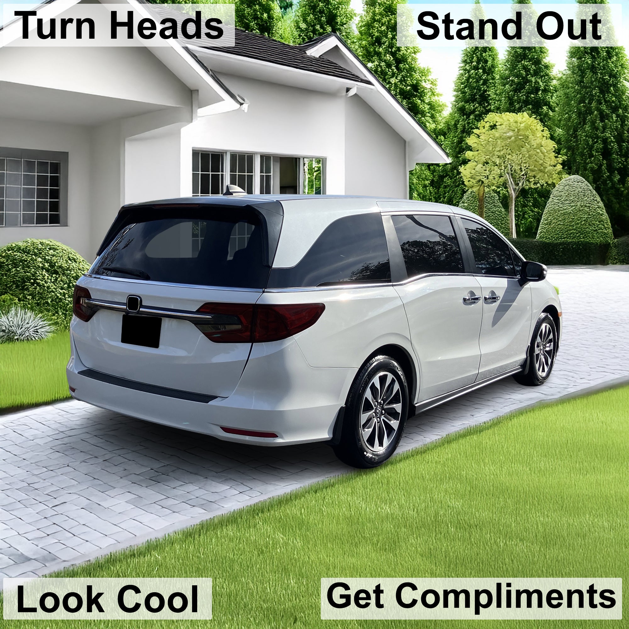 Honda Odyssey 2018–2026 Dark Smoke Headlight & Taillight Tint Kit – Precut Vinyl Lens Overlays