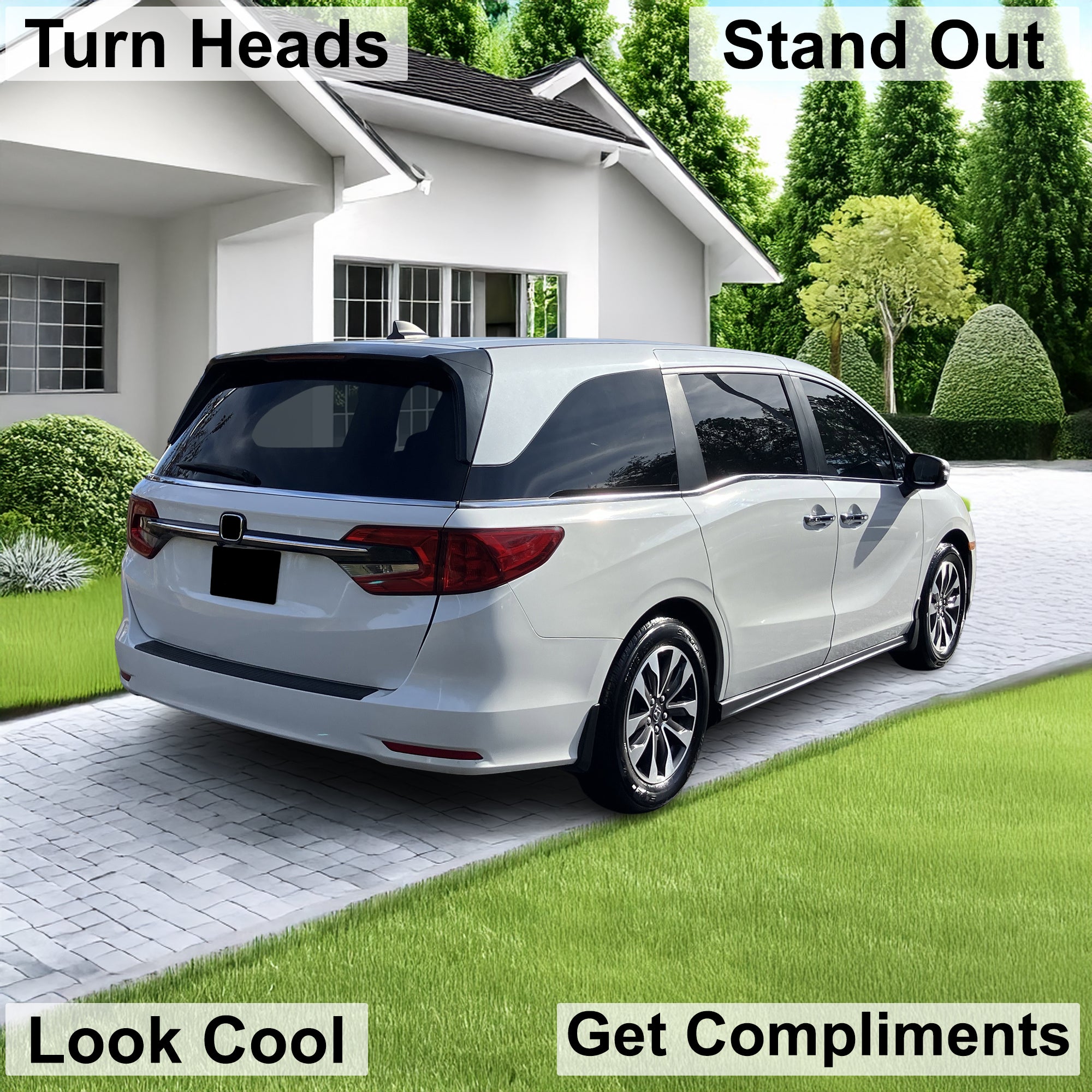 Honda Odyssey 2018–2026 Dark Smoke Headlight & Taillight Tint Kit – Precut Vinyl Lens Overlays