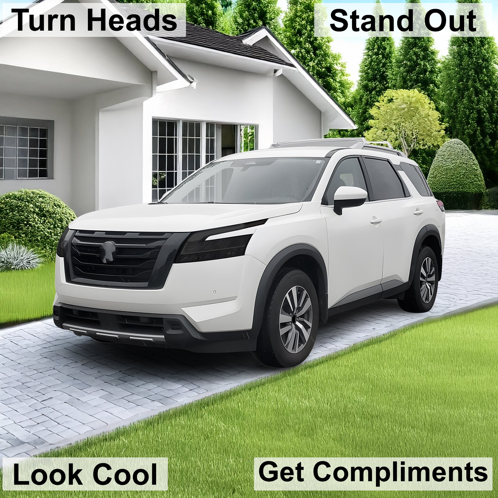 Full Headlight Taillight Precut Smoked PPF Tint Kit Film Overlay Fits Nissan Pathfinder 2022 - 2025 - Bogar Tech Designs