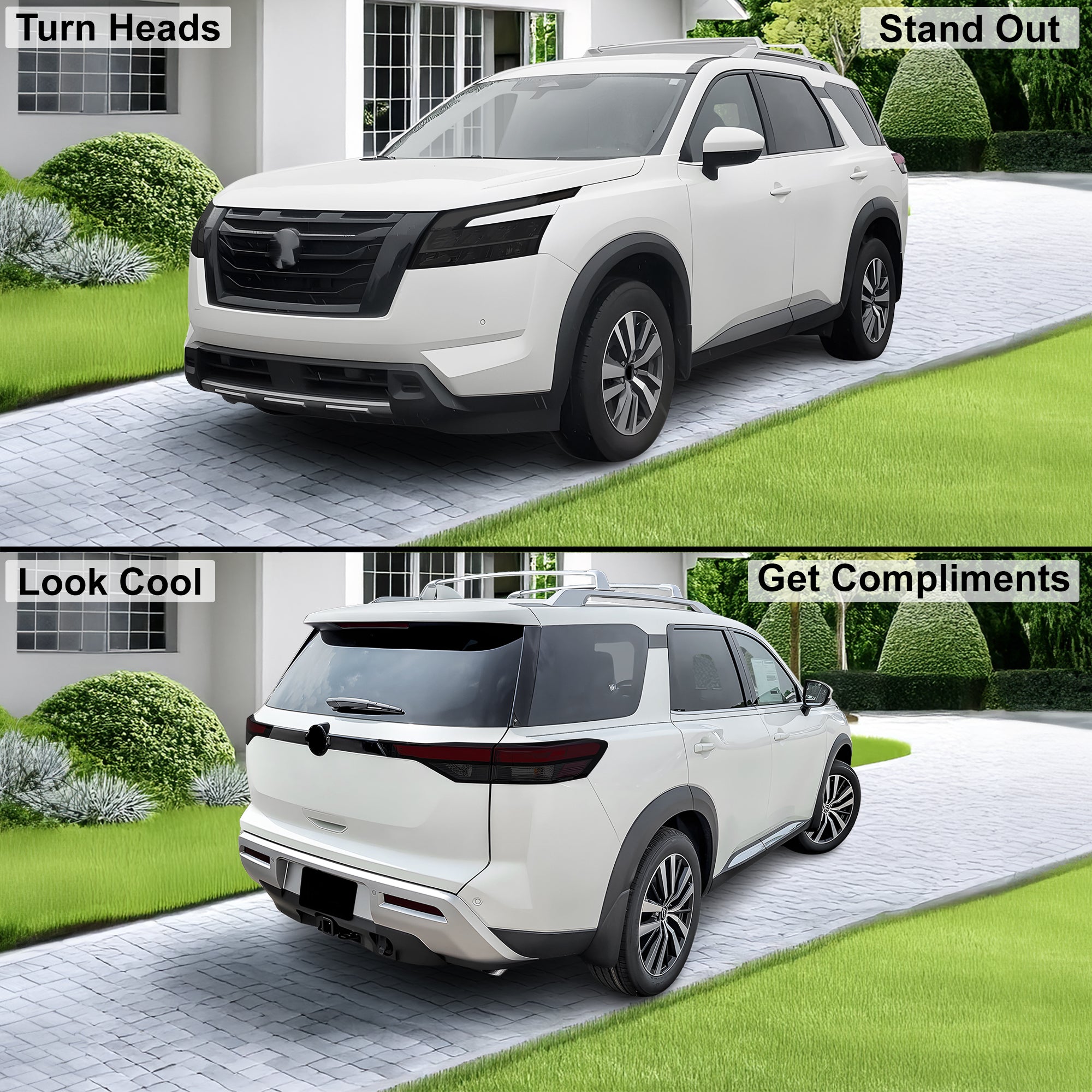 Full Headlight Taillight Precut Smoked PPF Tint Kit Film Overlay Fits Nissan Pathfinder 2022 - 2025 - Bogar Tech Designs