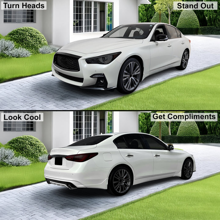 Full Headlight Taillight Precut Smoked PPF Tint Kit Film Overlay Fits Infiniti Q50 2018 - 2024 - Bogar Tech Designs