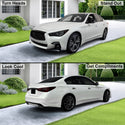 Full Headlight Taillight Precut Smoked PPF Tint Kit Film Overlay Fits Infiniti Q50 2018 - 2024 - Bogar Tech Designs