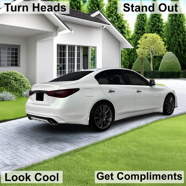 Full Headlight Taillight Precut Smoked PPF Tint Kit Film Overlay Fits Infiniti Q50 2018 - 2024 - Bogar Tech Designs