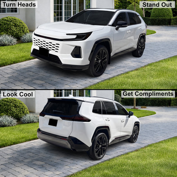 Toyota RAV4 2026-2027 Dark Smoke Headlight & Taillight Tint Kit – Precut Vinyl Lens Overlays Film