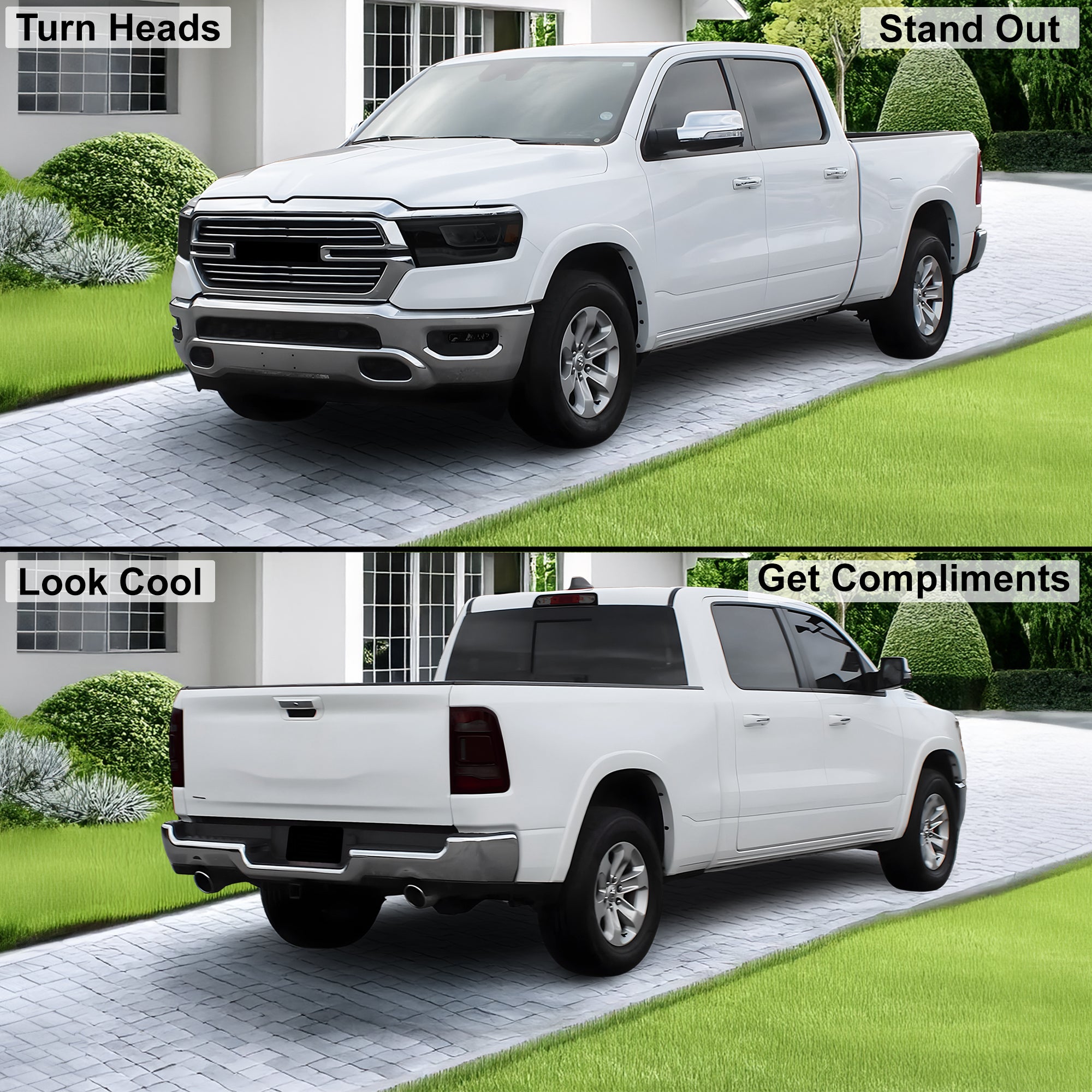 Complete Full Headlight Taillight Precut Overlay Tint Kit with Tools Fits Dodge Ram 2019 - 2024 - Bogar Tech Designs