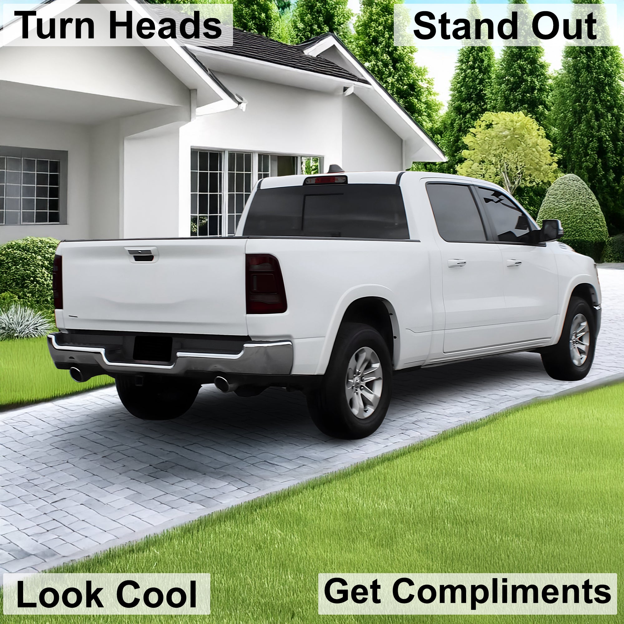 Complete Full Headlight Taillight Precut Overlay Tint Kit with Tools Fits Dodge Ram 2019 - 2024 - Bogar Tech Designs