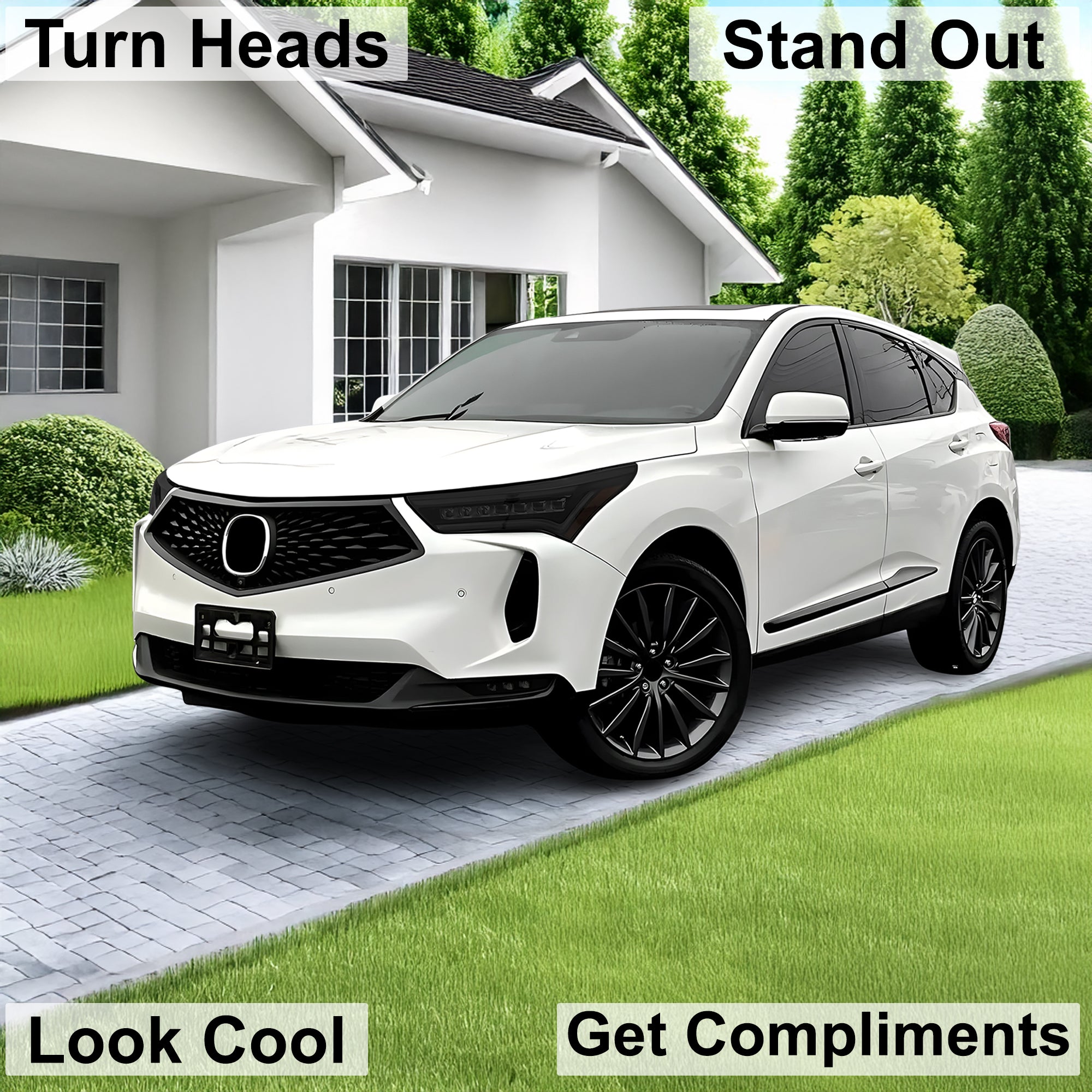 Full Headlight Taillight Precut Smoked PPF Tint Kit Film Overlay Fits Acura RDX 2019 - 2025 - Bogar Tech Designs