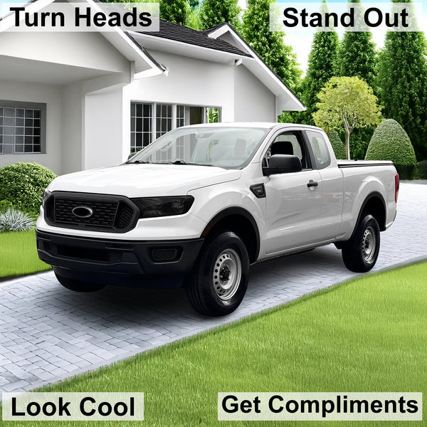 Full Headlight Taillight Precut Smoked PPF Tint Kit Film Overlay Fits Ford Ranger 2019 - 2023 - Bogar Tech Designs