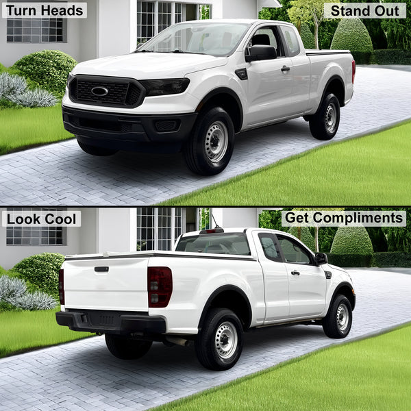 Full Headlight Taillight Precut Smoked PPF Tint Kit Film Overlay Fits Ford Ranger 2019 - 2023 - Bogar Tech Designs