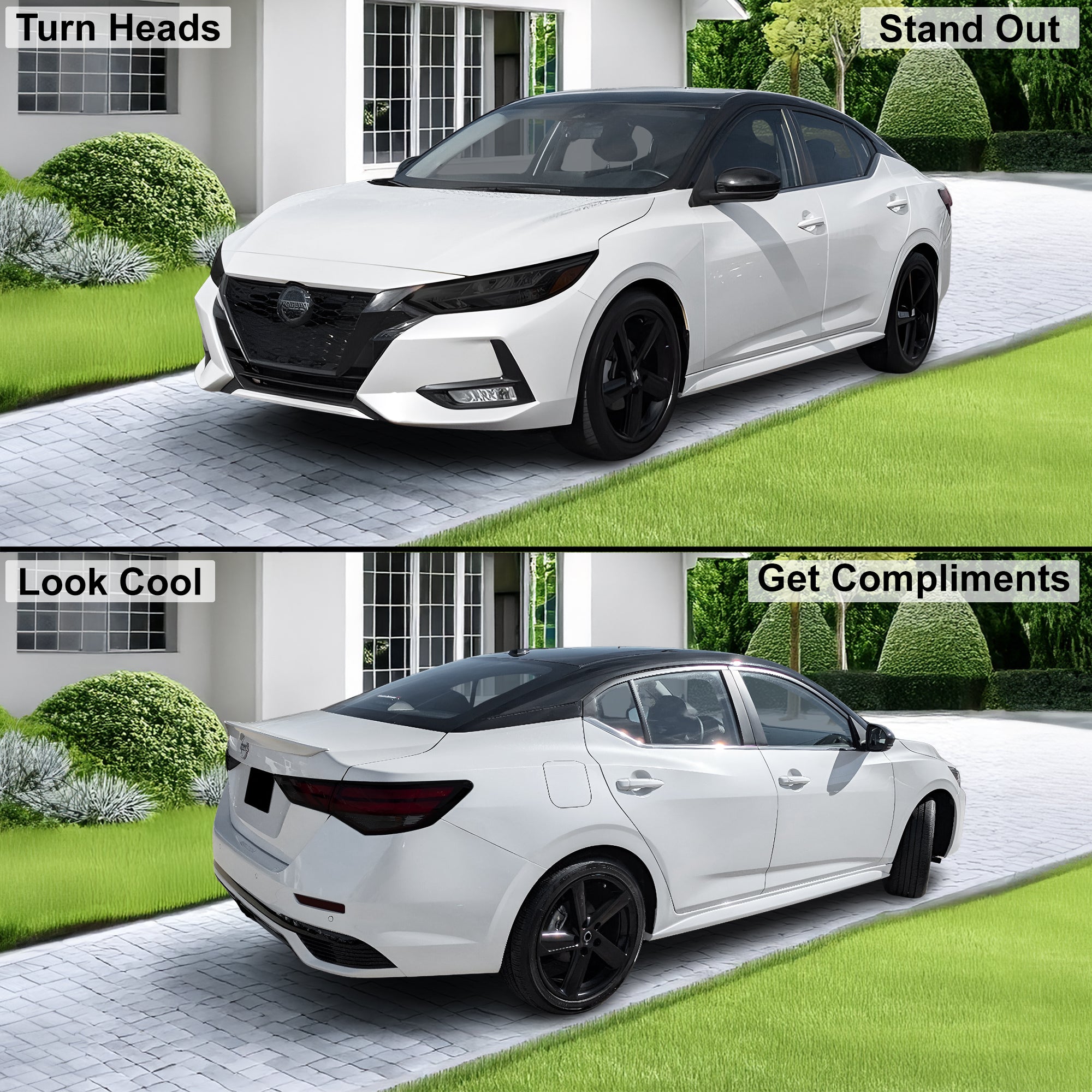 Full Headlight Taillight Precut Smoked PPF Tint Kit Overlay Film Fits Nissan Sentra 2020 - 2025 - Bogar Tech Designs