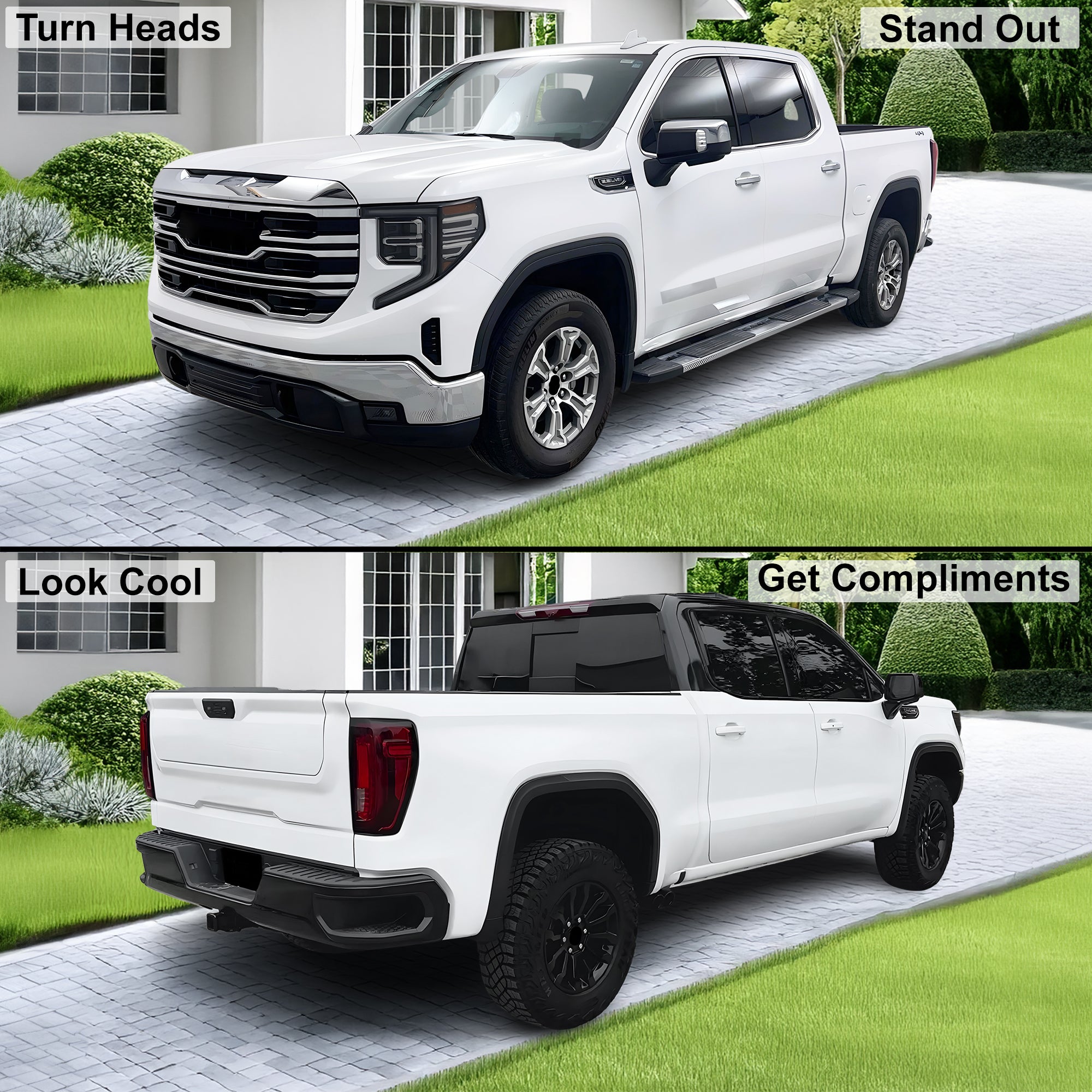 Full Headlight Taillight Precut Smoked PPF Tint Kit Film Overlay Fits GMC Sierra 2022 - 2025 - Bogar Tech Designs