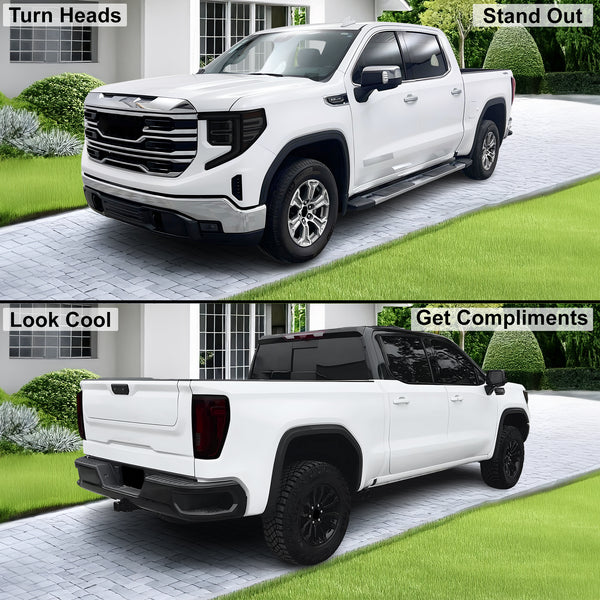 Full Headlight Taillight Precut Smoked PPF Tint Kit Film Overlay Fits GMC Sierra 2022 - 2025 - Bogar Tech Designs