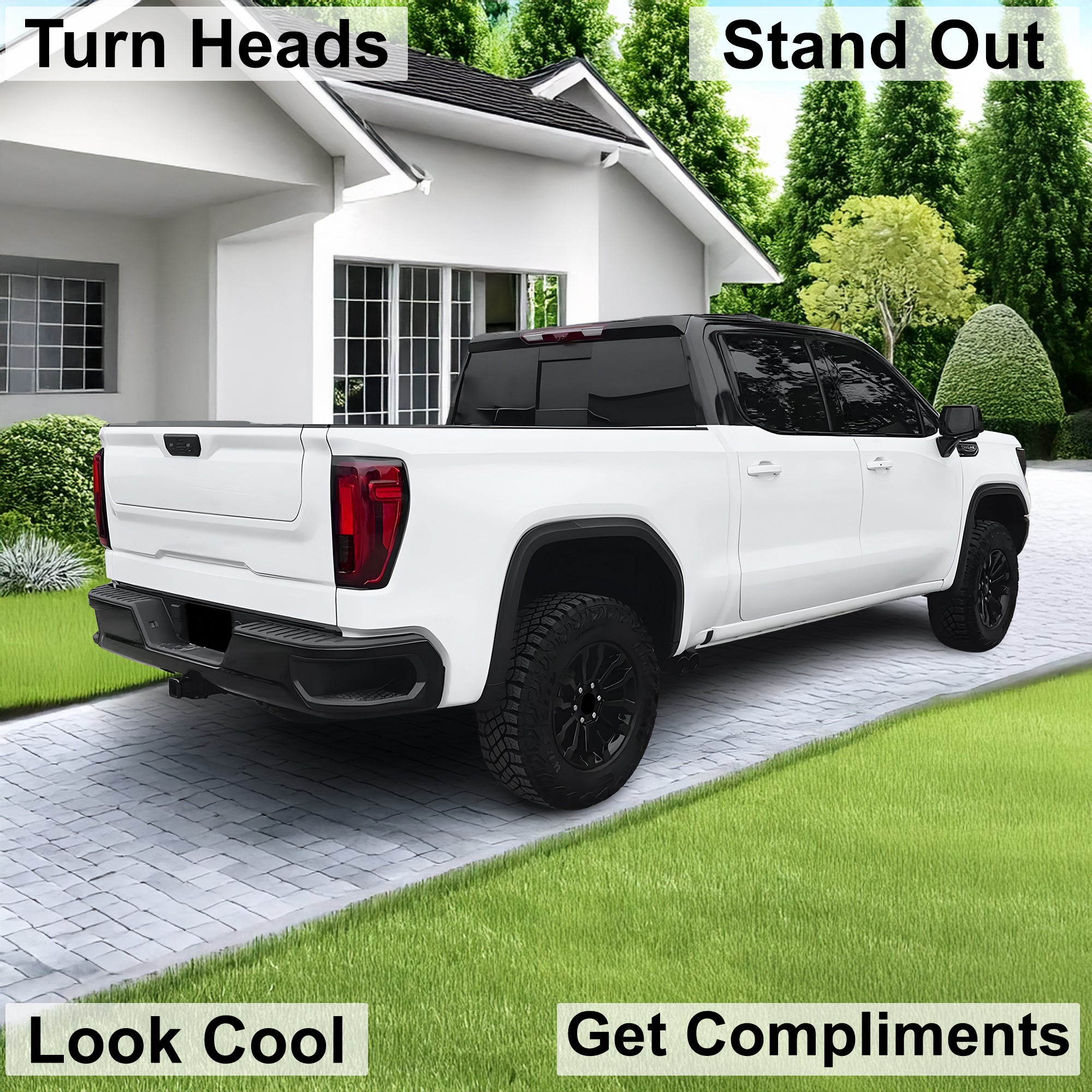 GMC Sierra 2022–2026 Dark Smoke Headlight & Taillight Tint Kit – Precut Vinyl Lens Overlays