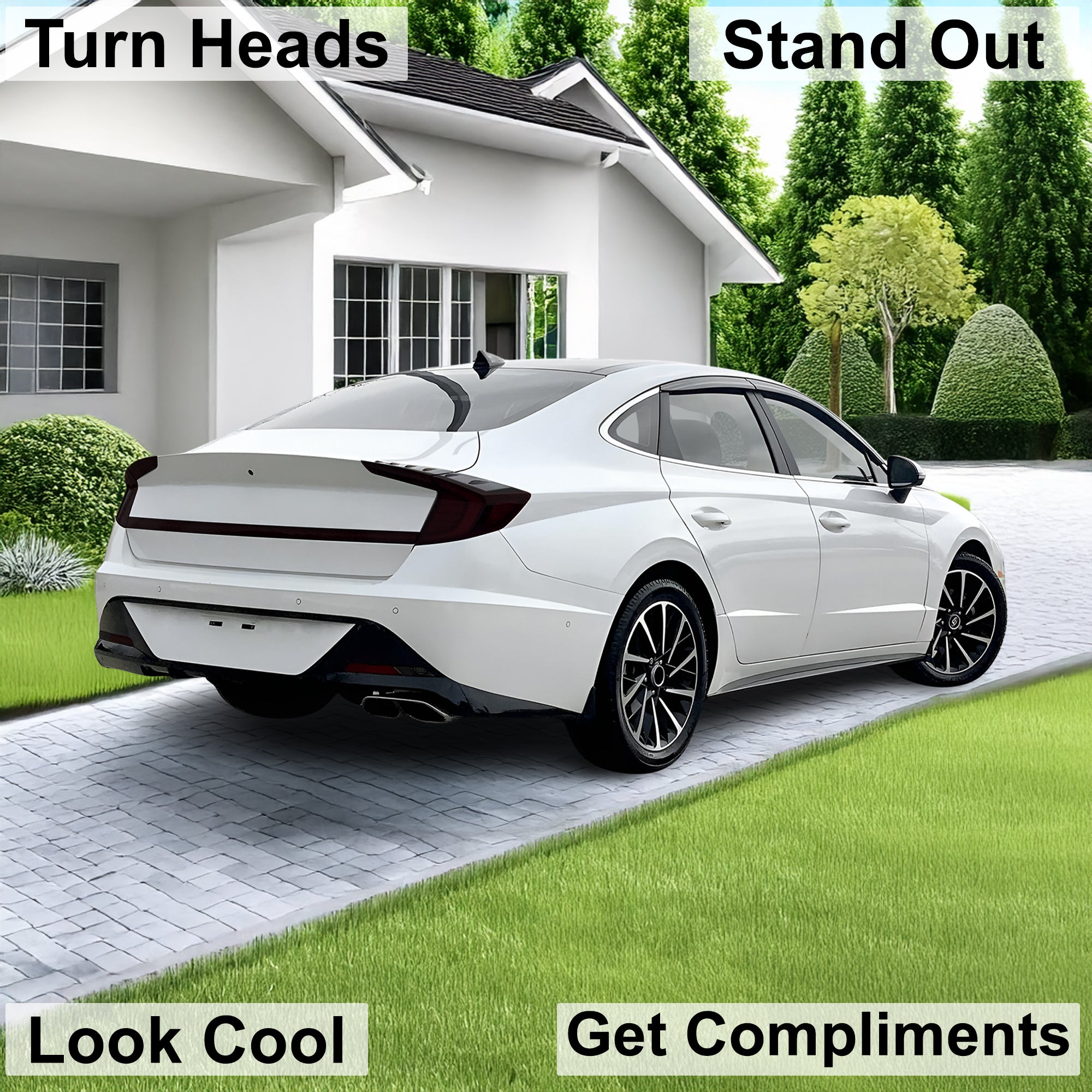Full Headlight Taillight Precut Smoked PPF Tint Kit Film Overlay Fits Hyundai Sonata 2020 - 2023 - Bogar Tech Designs