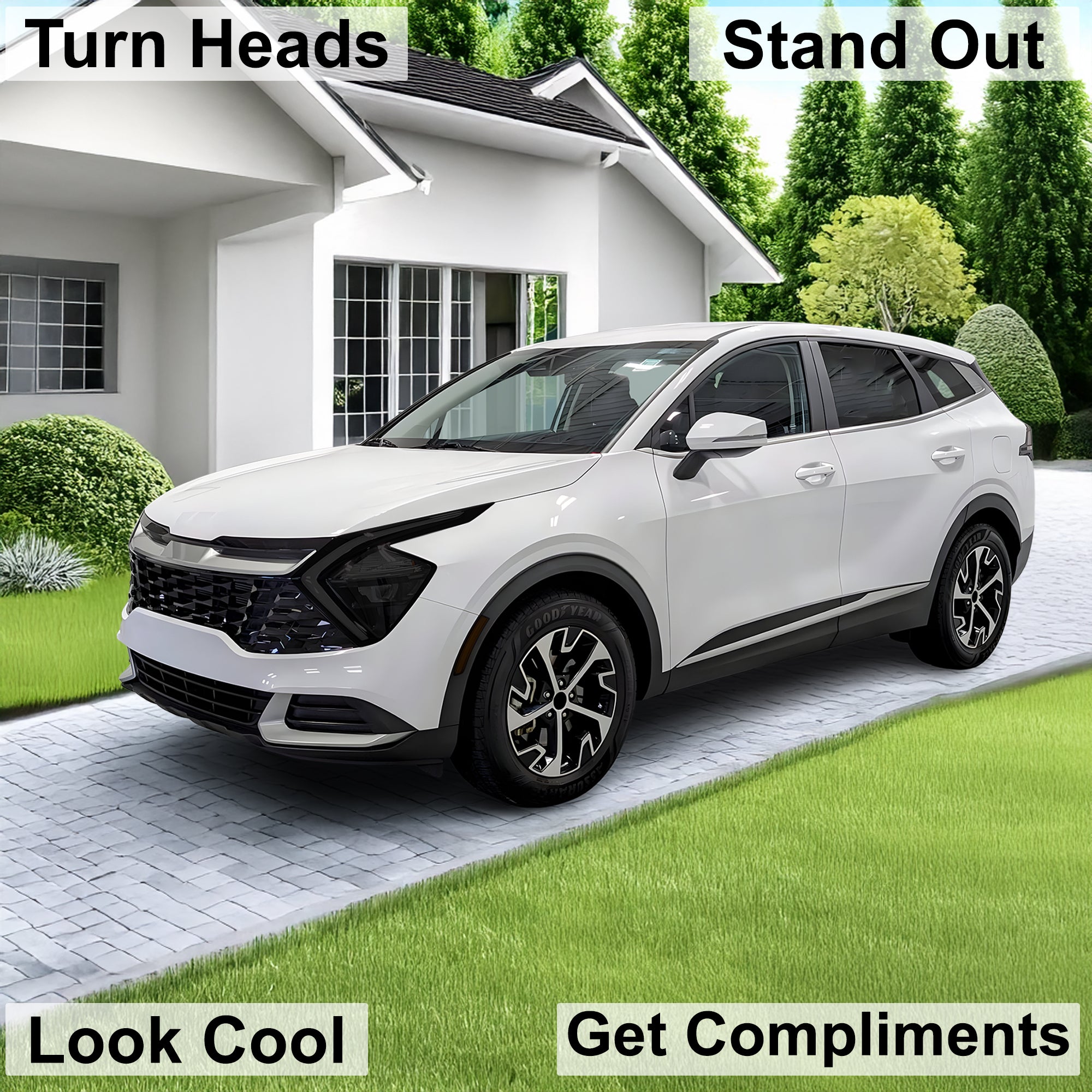 Full Headlight Taillight Precut Smoked PPF Tint Kit Film Overlay Fits Kia Sportage 2023 2023 - 2025 - Bogar Tech Designs